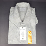Calvin Klein Men's Stretch Short Sleeve Buttoned Shirt White Pattern Sz XXL