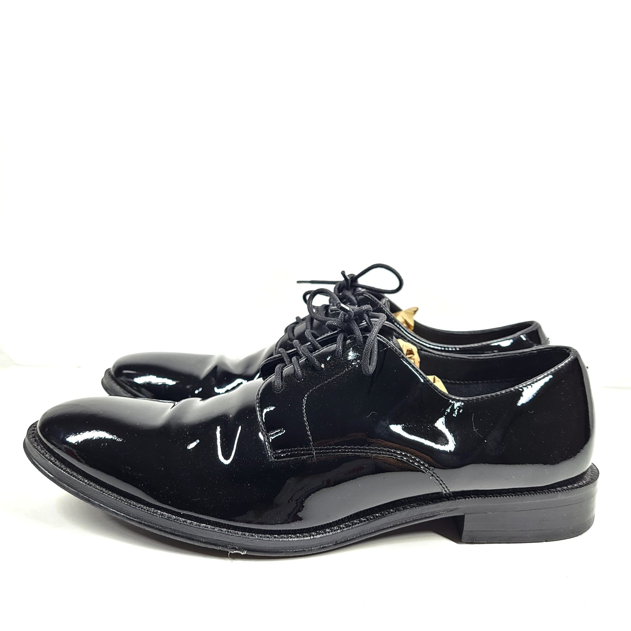The Blk Tux Men's Patent Leather Derby Shoes Black Sz 9
