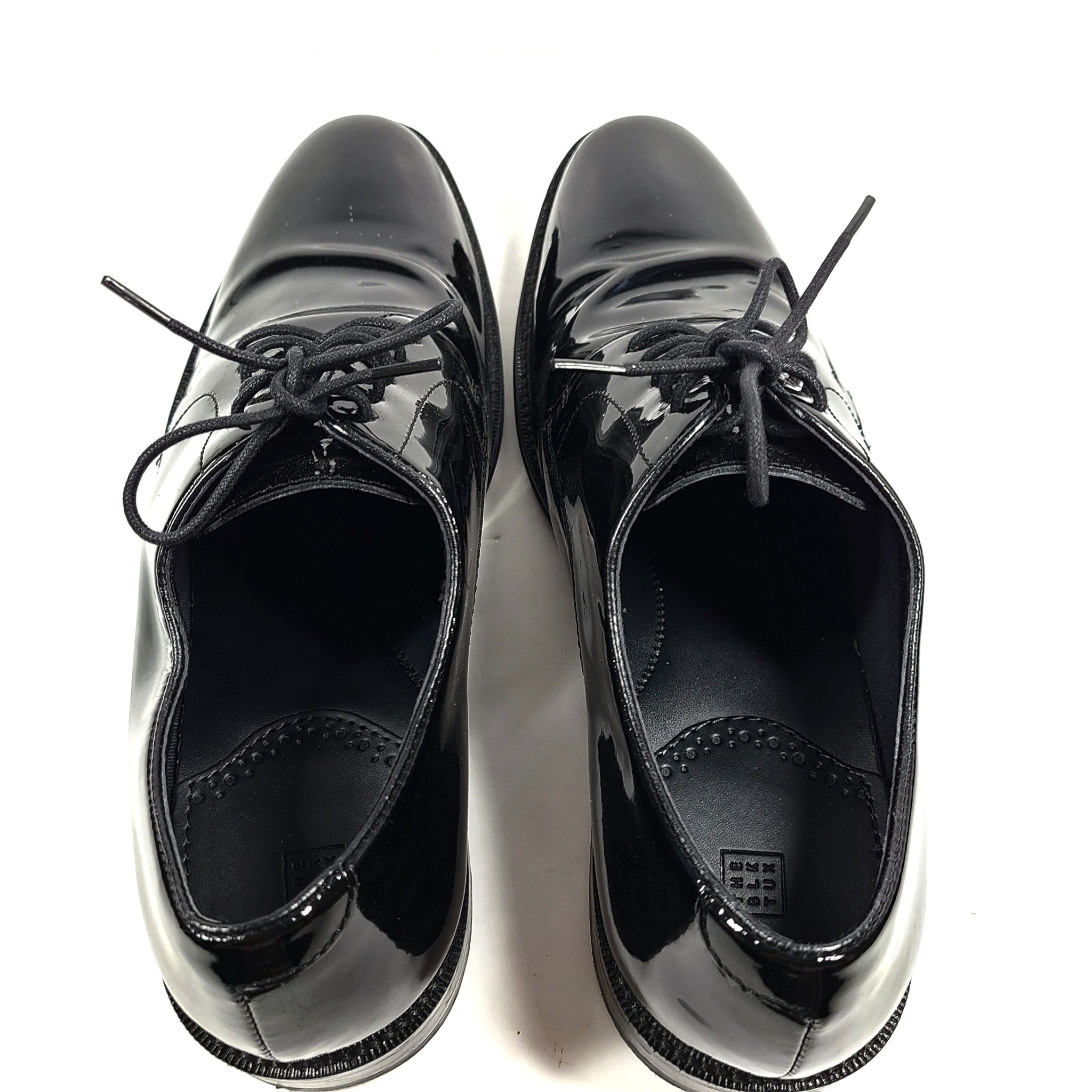The Blk Tux Men's Patent Leather Derby Shoes Black Sz 9