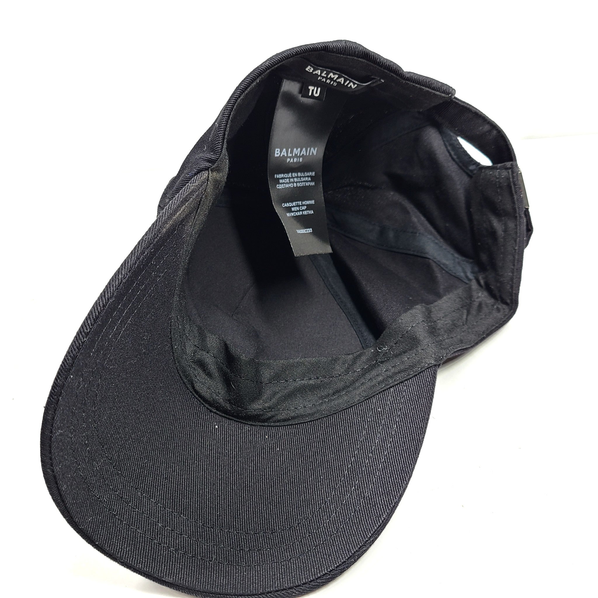 Balmain Paris Unisex Logo Embroidered Baseball Cap Hat Adjustable Black