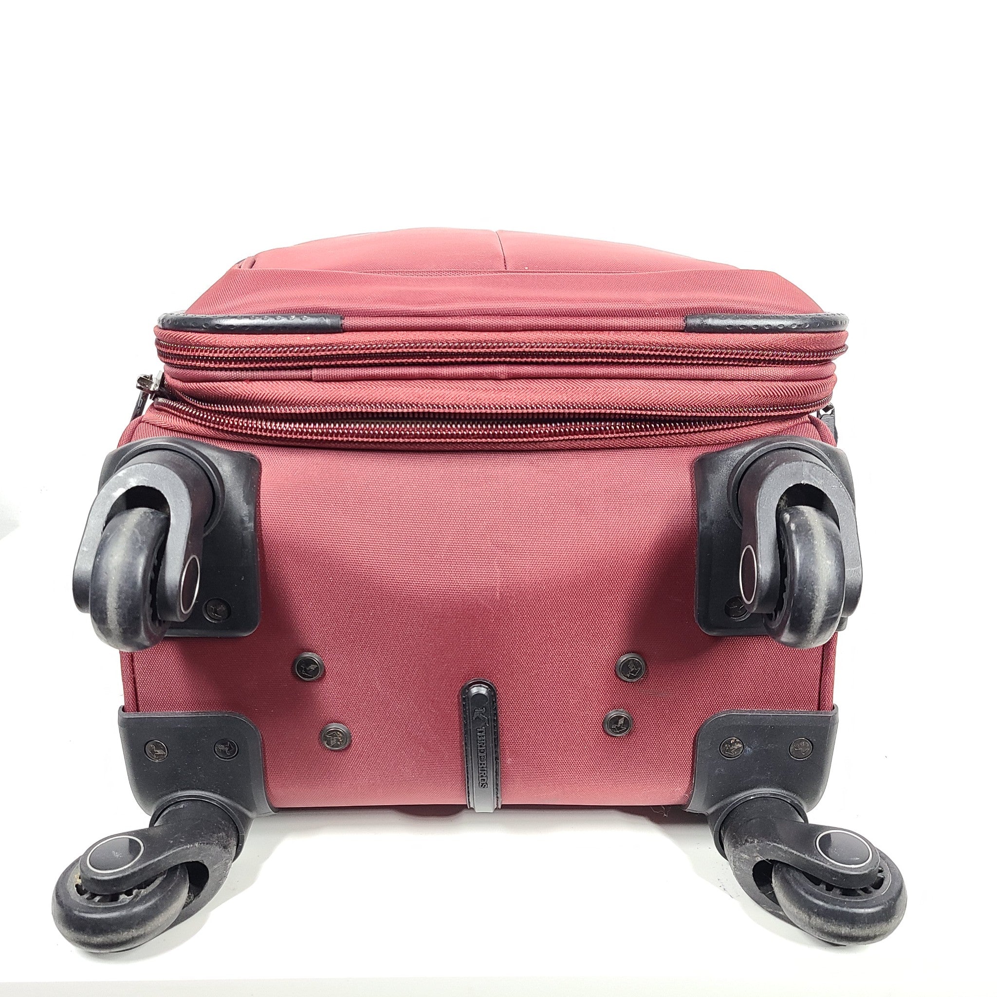 Three Birds 23" Spinner Carry On Softshell Expandable Luggage Locking Red