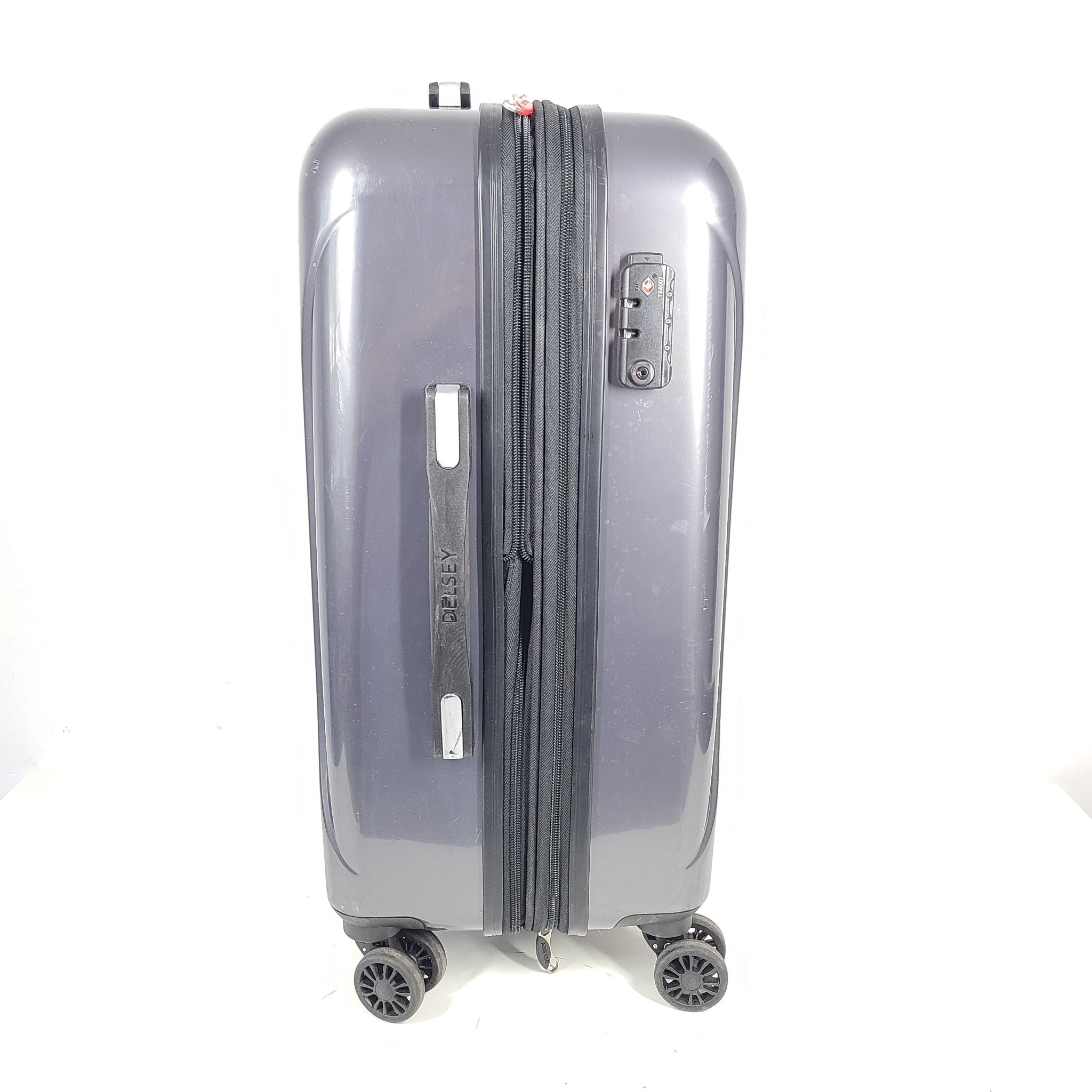 Delsey Helium Aero 22" Spinner Carry On Luggage Expandable PolyCarb Lock Gray