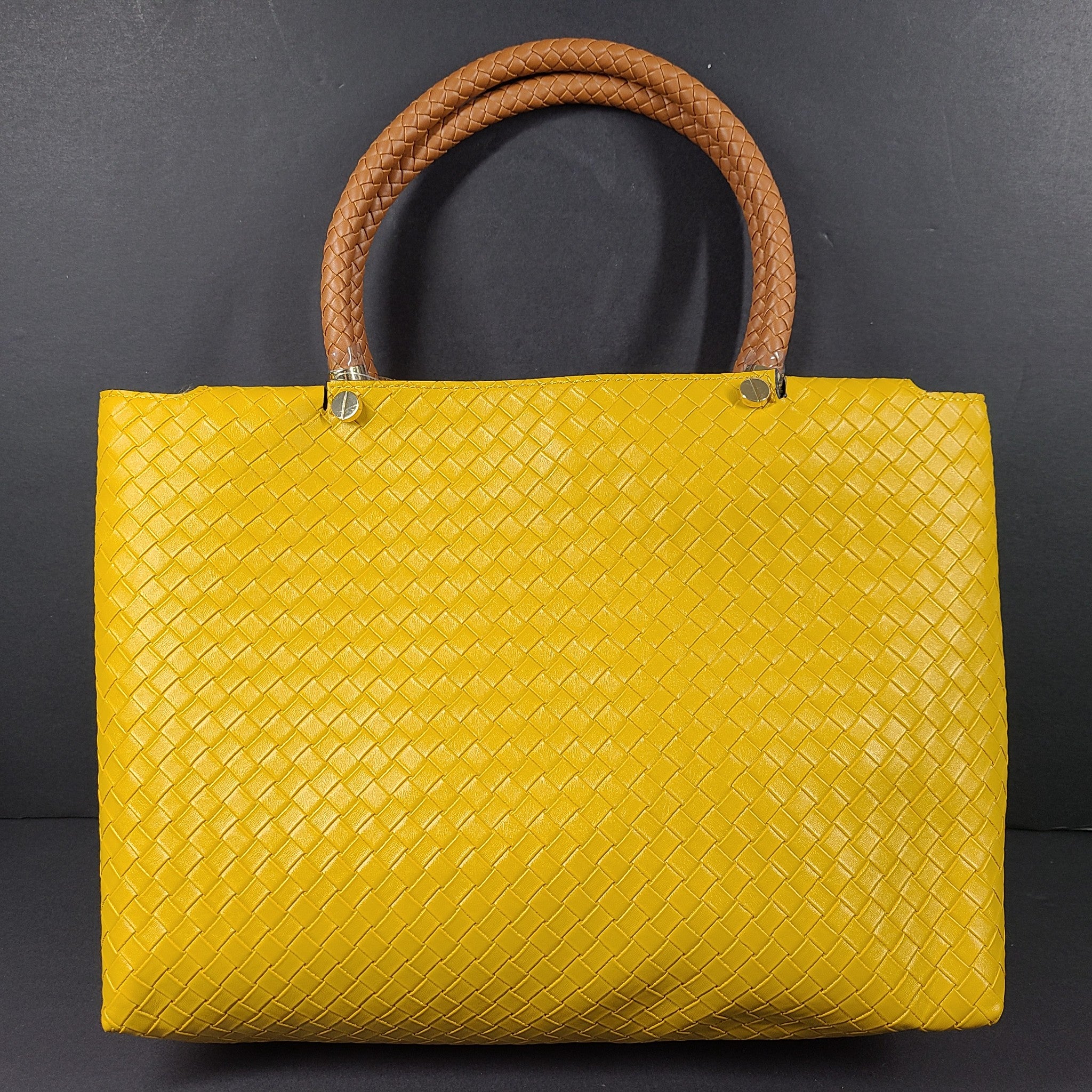 Aldo Women's Criratha Woven Handbag Tote Purse Satchel Yellow