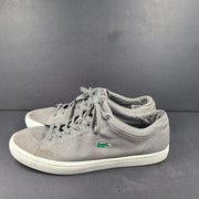 Lacoste Men's Straightset 418 1 Brz Canvas Sneakers Gray Sz 12