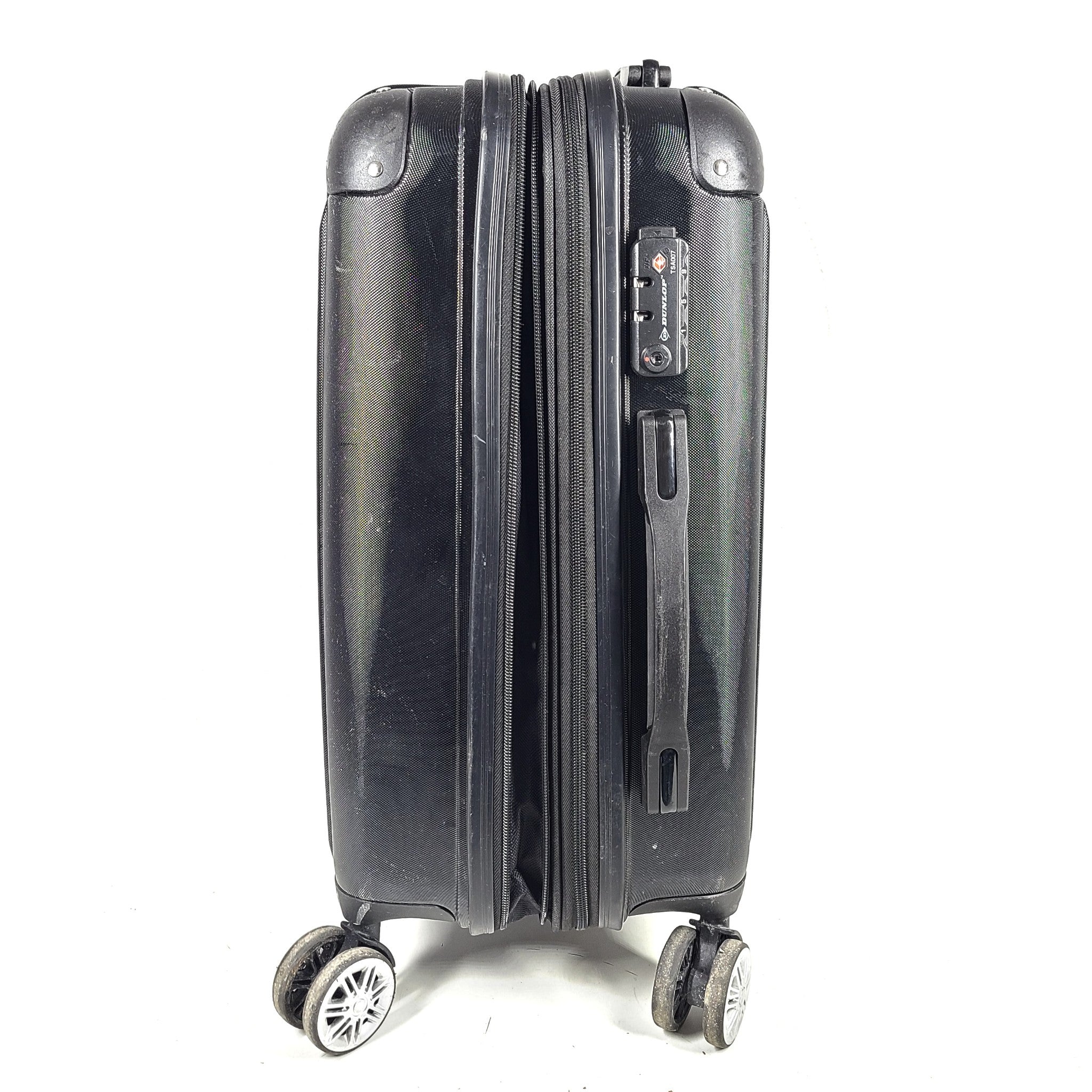 Dunlop 20" Spinner Carry On Cabin Luggage Expandable Locking Hardshell Black