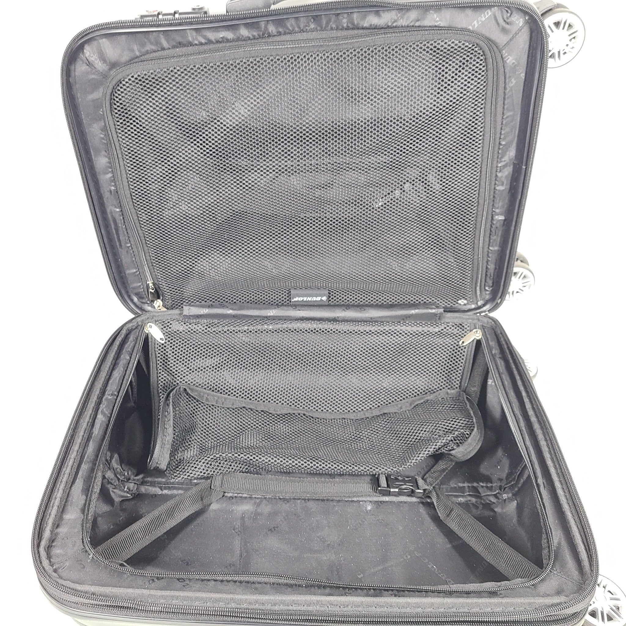 Dunlop 20" Spinner Carry On Cabin Luggage Expandable Locking Hardshell Black