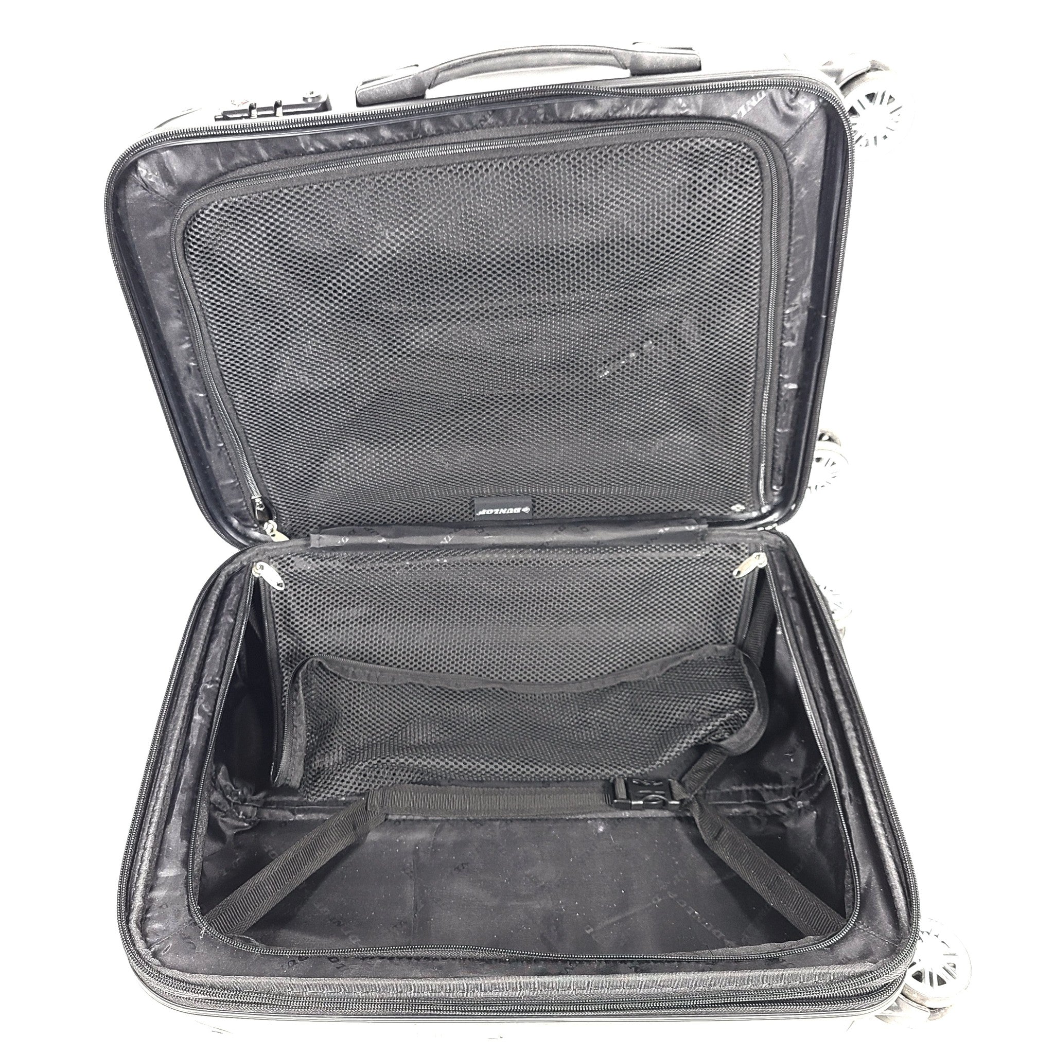 Dunlop 20" Spinner Carry On Cabin Luggage Expandable Locking Hardshell Black