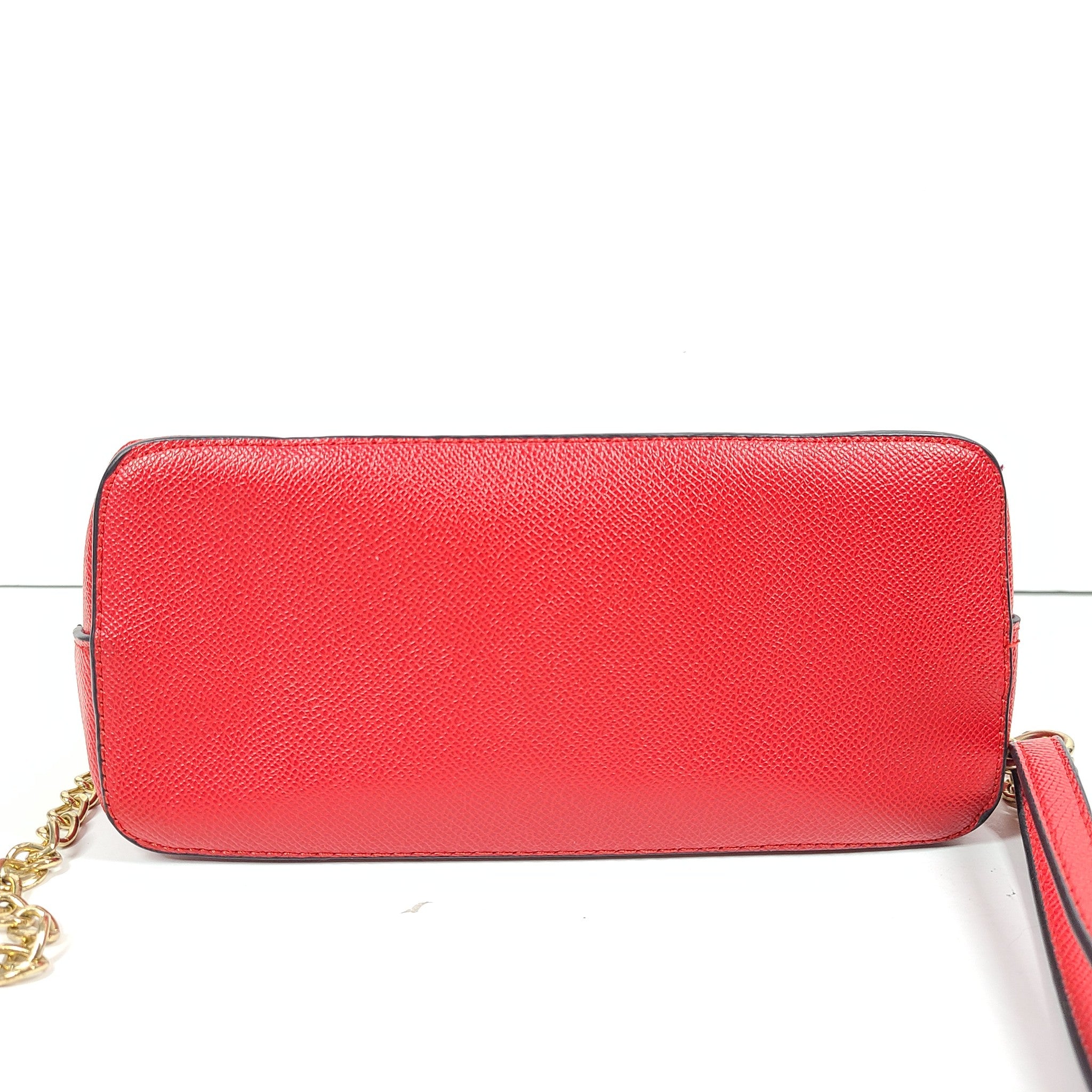 Aldo Dome Crossbody Bag with Golden Chain Straps in Lipstick Red