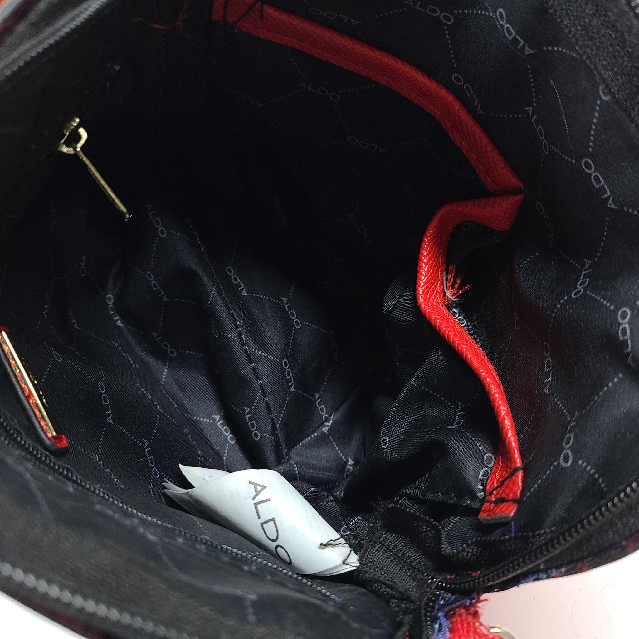 Aldo Dome Crossbody Bag with Golden Chain Straps in Lipstick Red