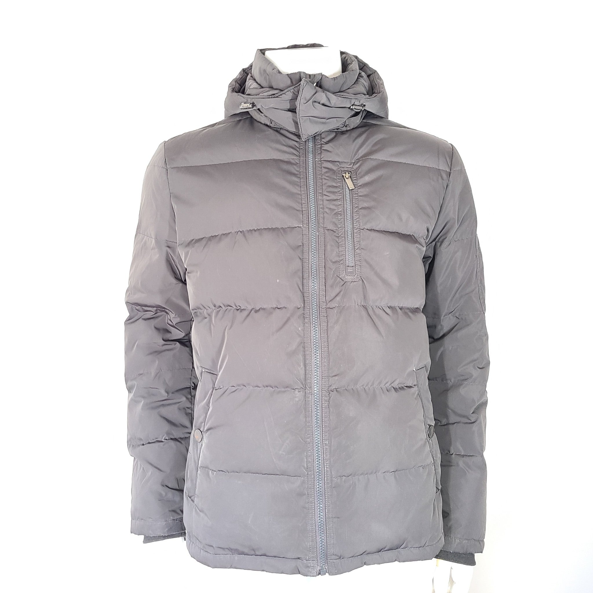 Mexx Men's Insulated Winter Parka Coat Removable Hood Gray Sz M