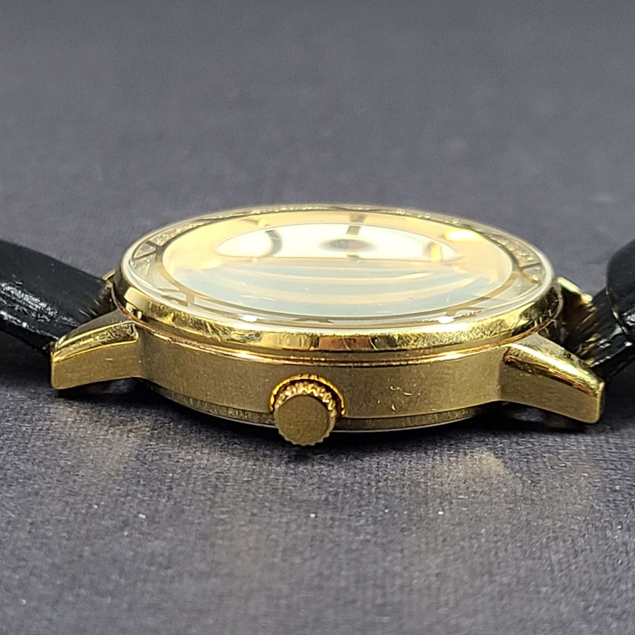Casio Ladies' Enticer Watch LTP-2087 Gold w/ Black Leather Band
