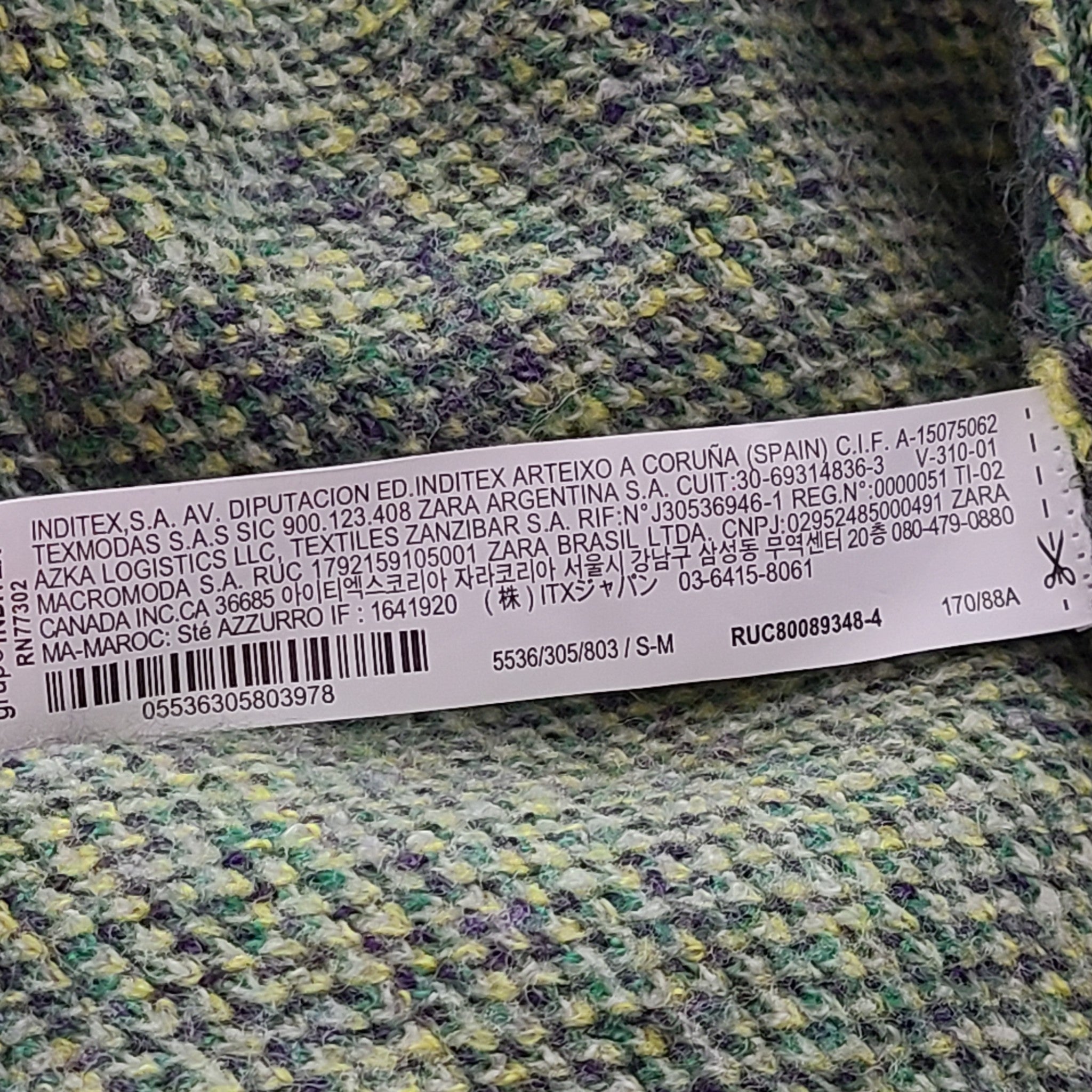Zara Men's Thick Knit Cardigan with Lettering Gray Oversized Sz S/M
