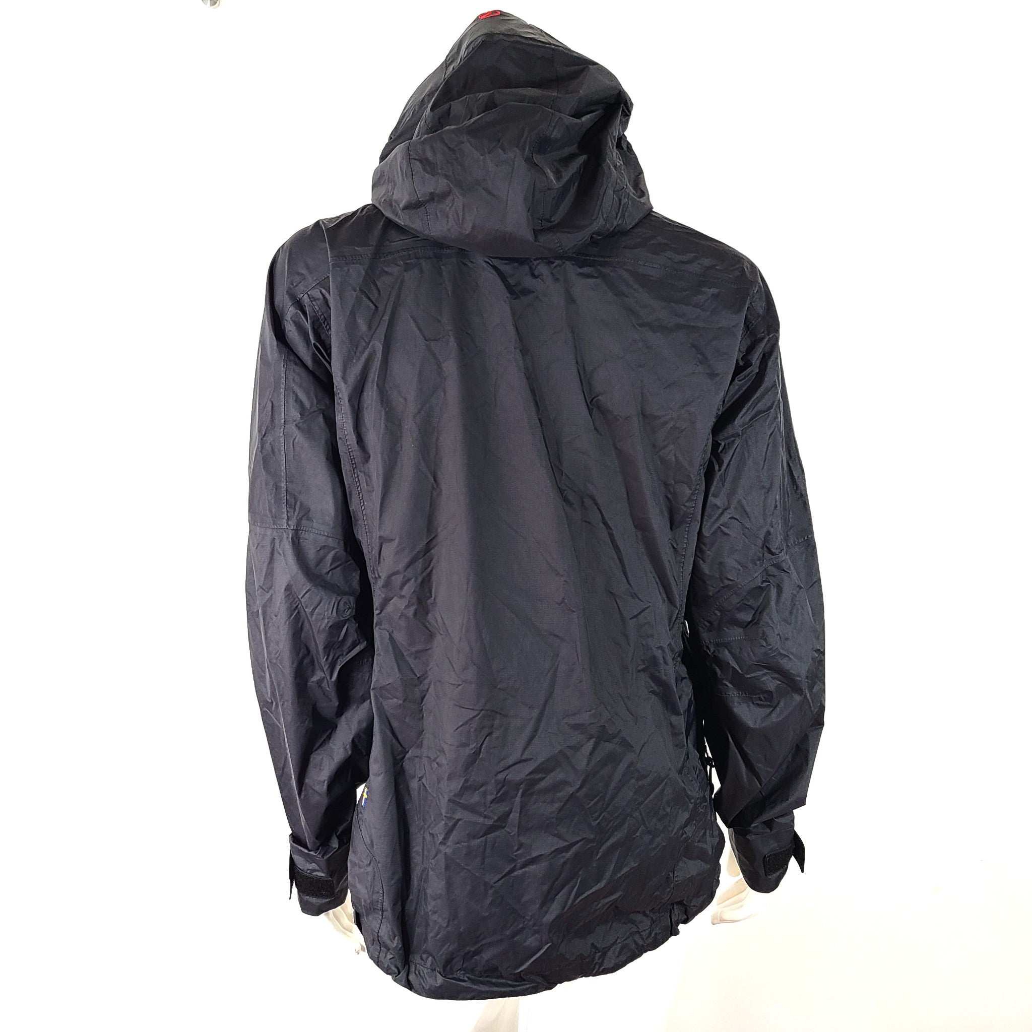 Fjallraven Women's Back Bäck Rain Jacket Raincoat Windbreaker Black Sz M