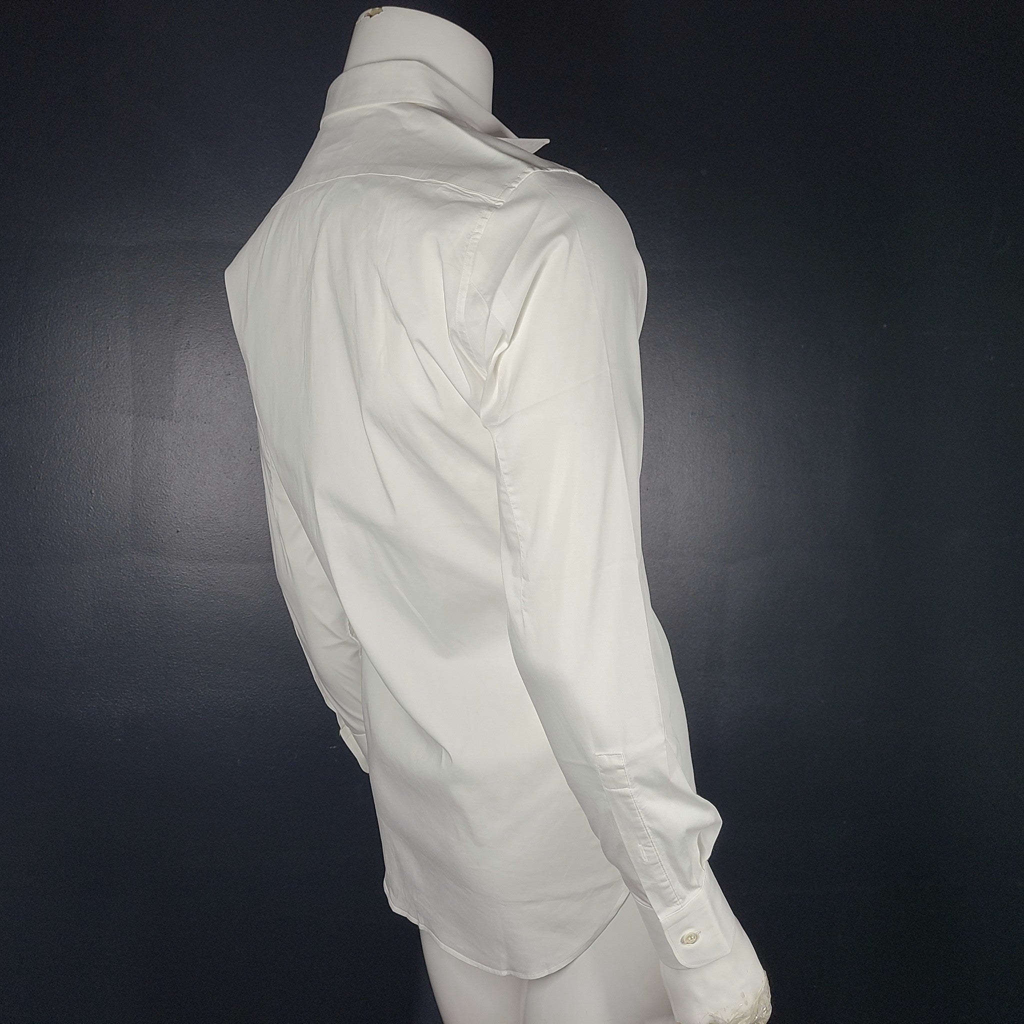 Alexander McQueen Classic Italian Collar Dress Shirt Cotton White Sz 15