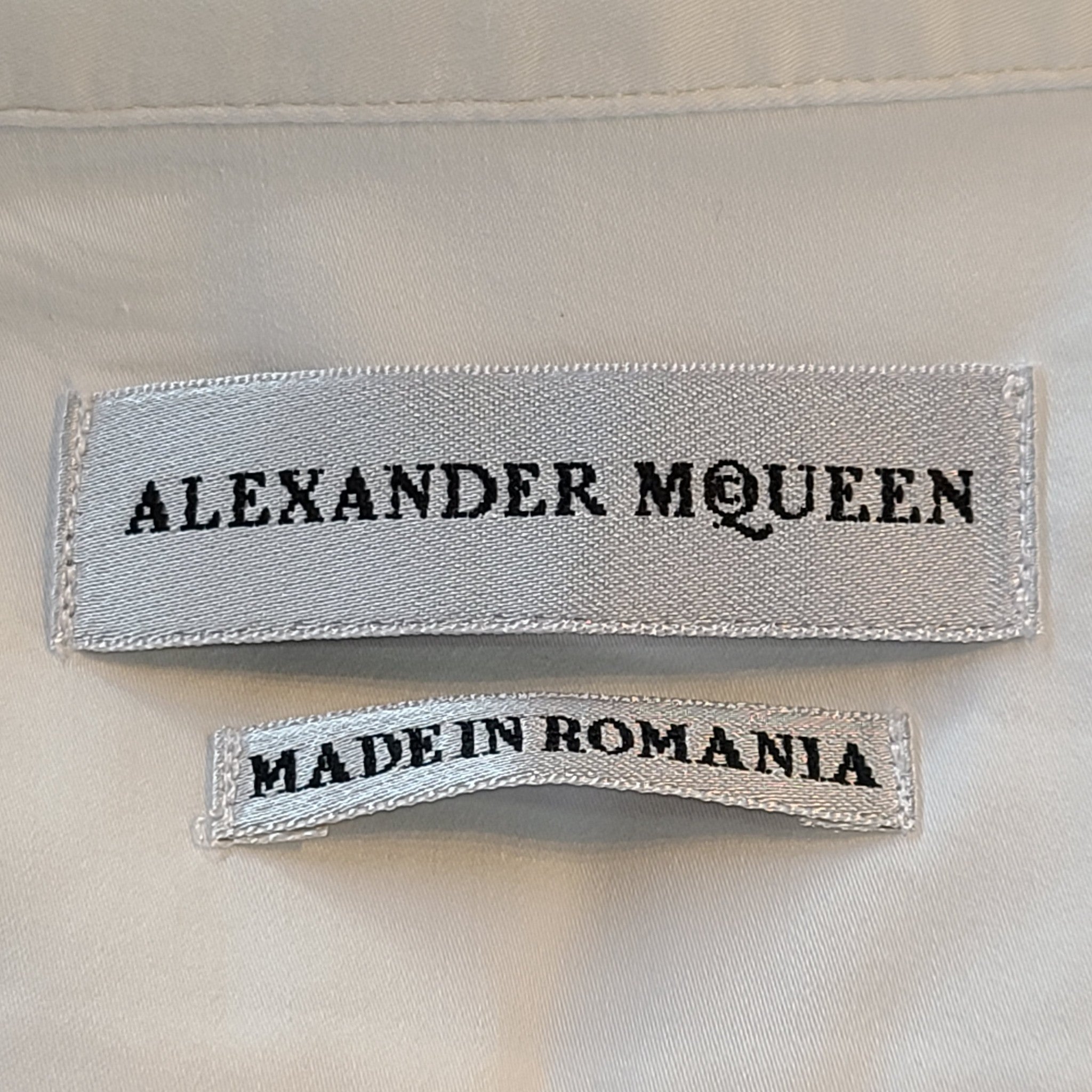 Alexander McQueen Classic Italian Collar Dress Shirt Cotton White Sz 15