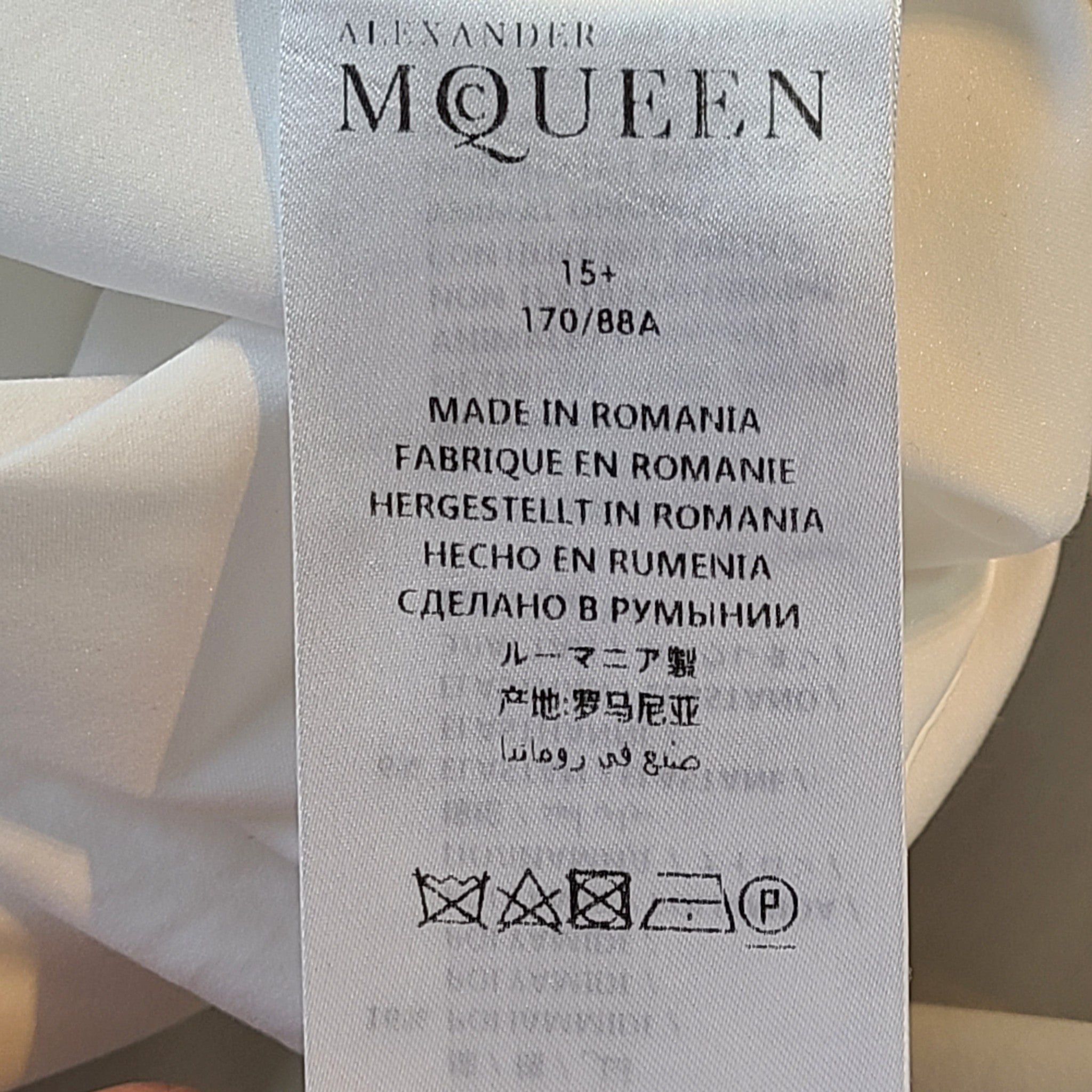 Alexander McQueen Classic Italian Collar Dress Shirt Cotton White Sz 15