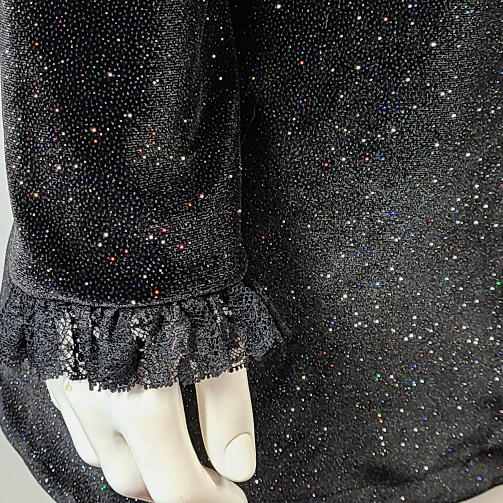 Philosophy di Lorenzo Serafini Open Back Glitter Velvet Dress Black Sz 6