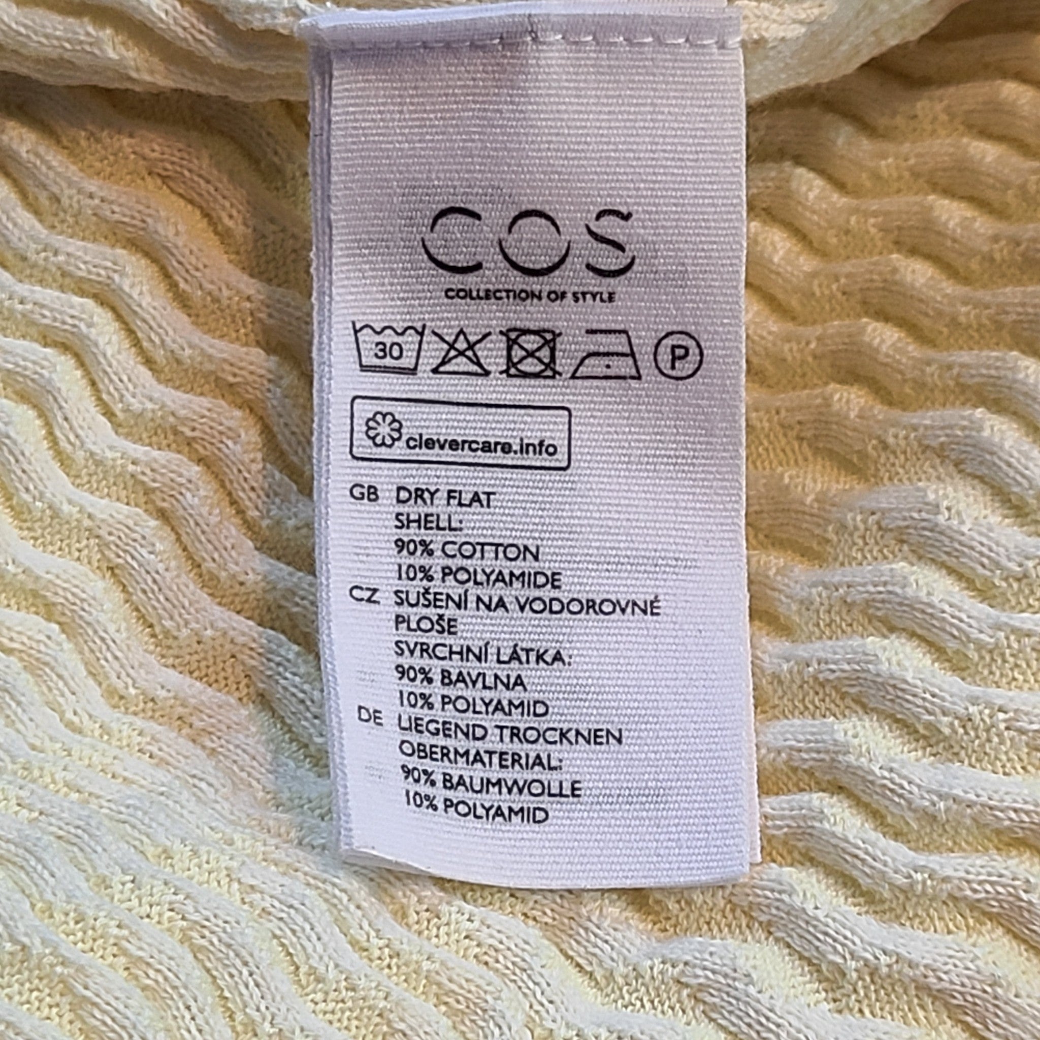 COS Crinkle Rib Stretch A-Line Midi Skirt Flowy Beige Sz S