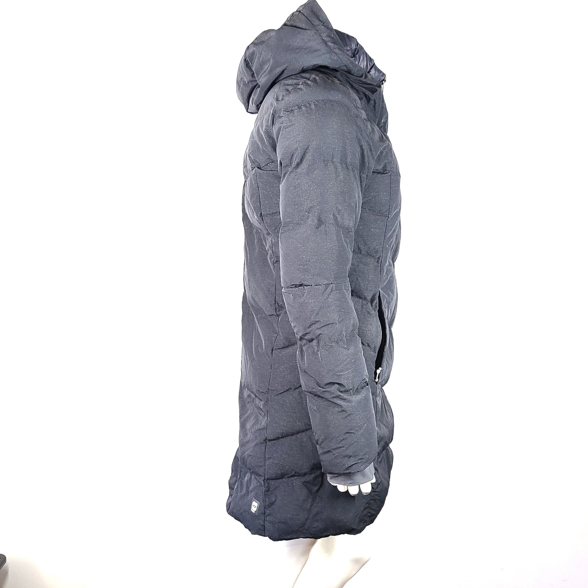 Orage Women's Cara Winter Coat Synthetic Down Long Hooded Jacket Black Sz S READ