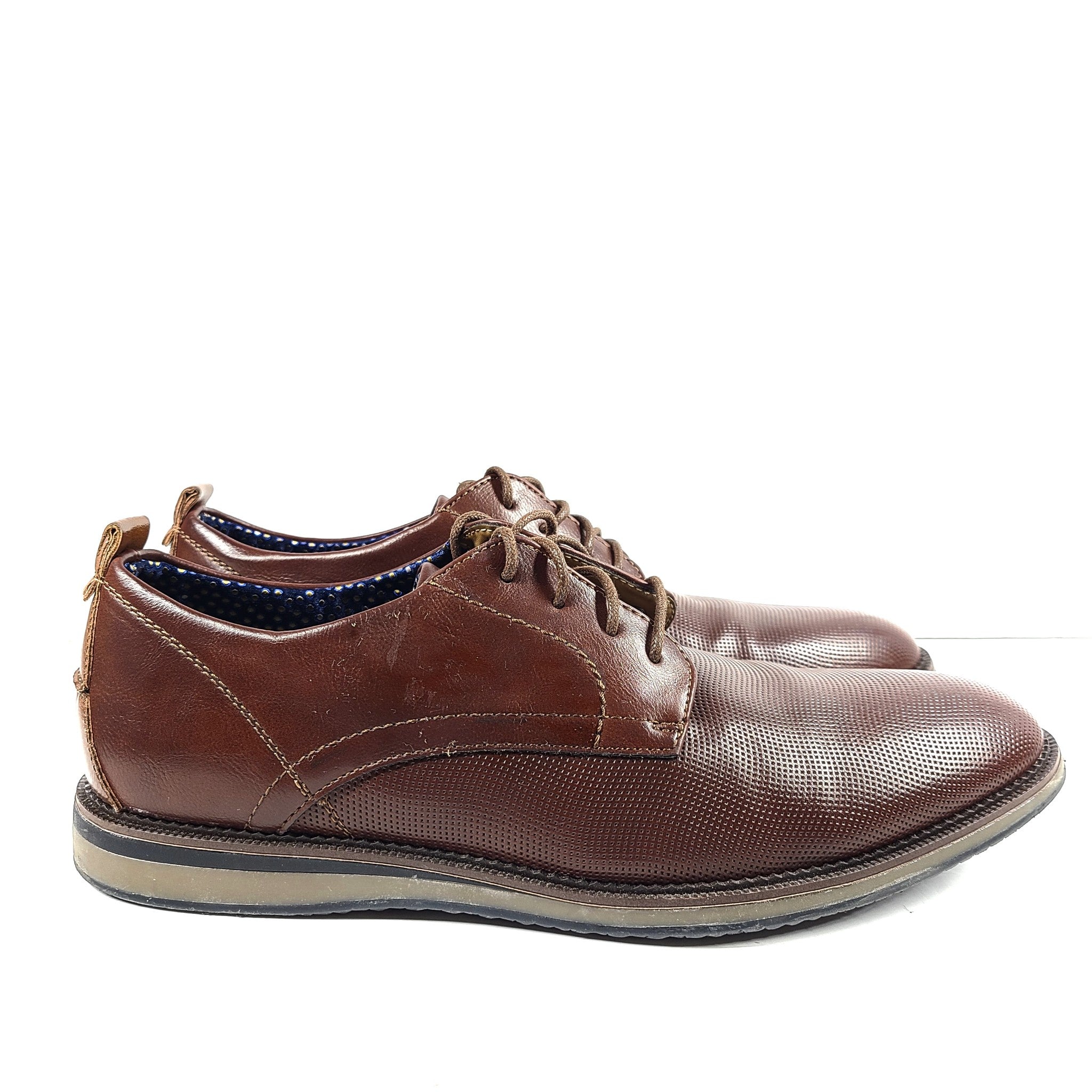 Steve Madden Men's Hamiss Oxford Dress Shoes Faux Leather Brown US10