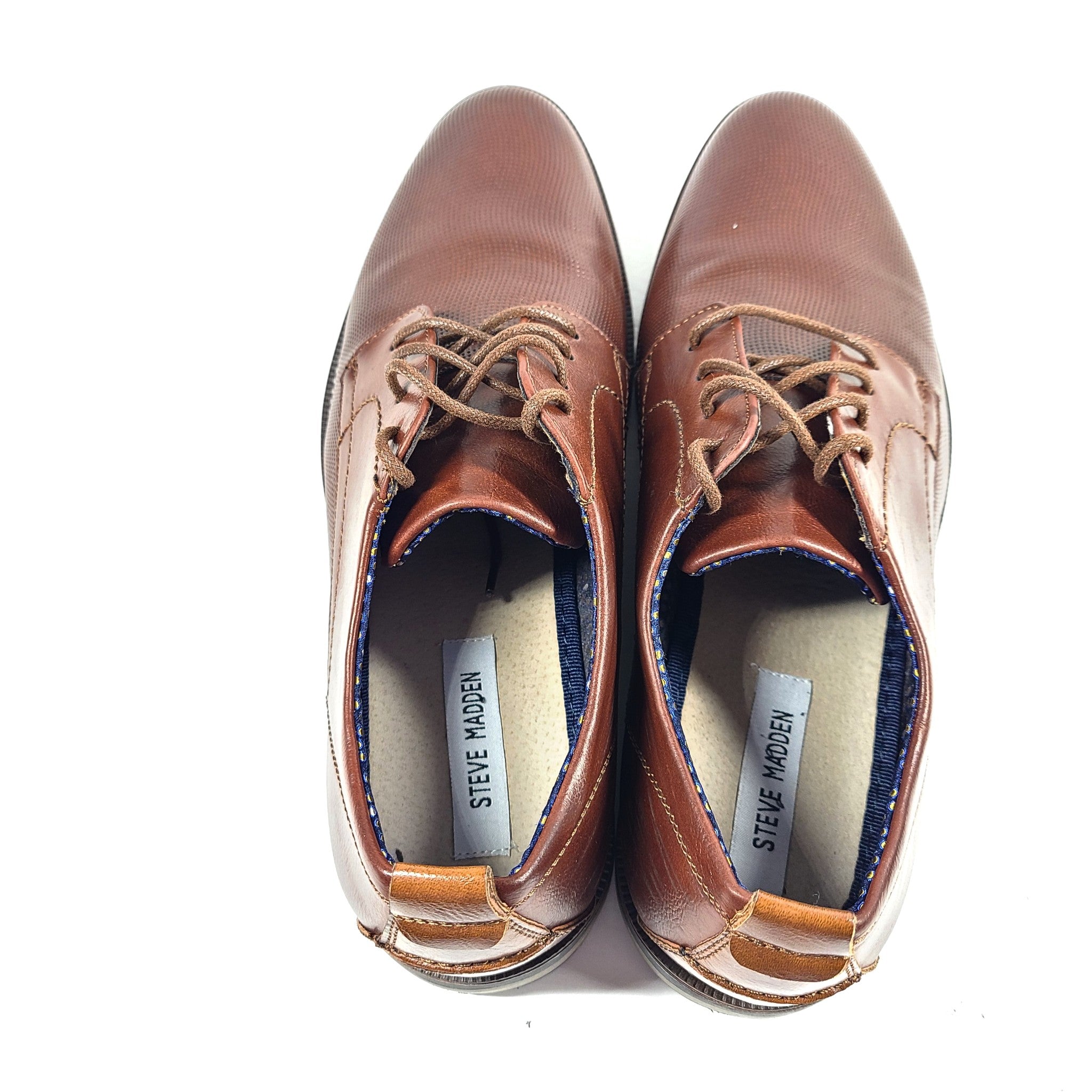 Steve Madden Men's Hamiss Oxford Dress Shoes Faux Leather Brown US10