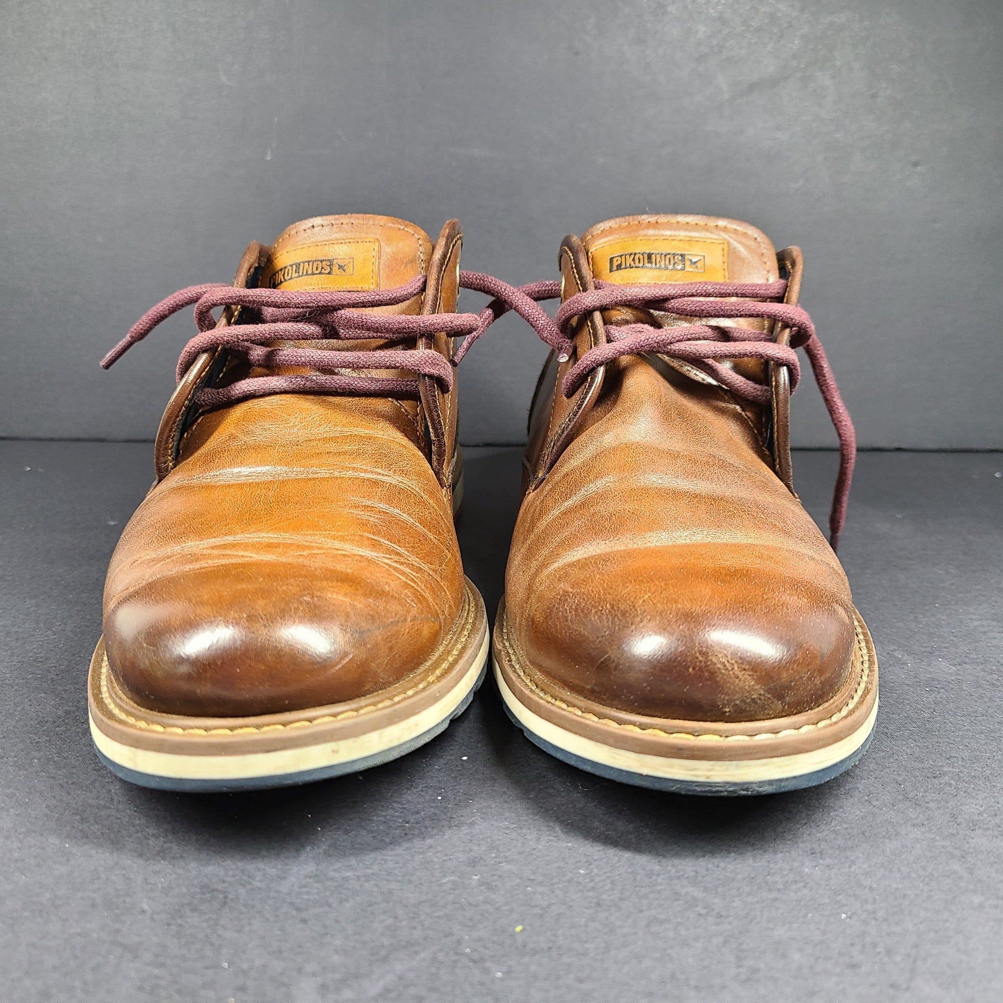 Pikolinos Men's Berna Chukka Ankle Boots Brown Leather Sz 9 IT42