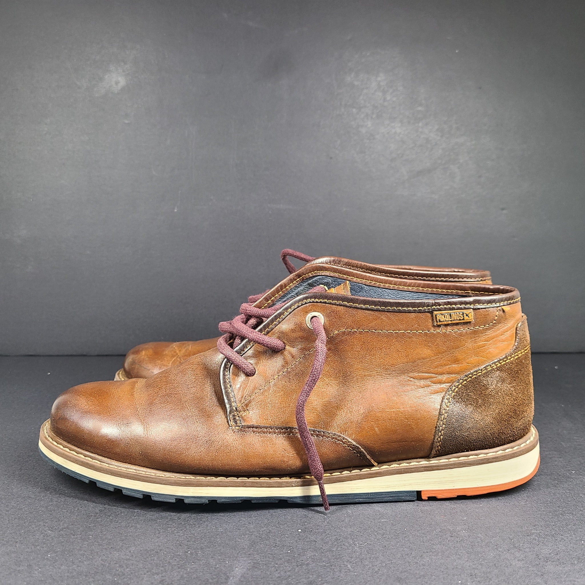 Pikolinos Men's Berna Chukka Ankle Boots Brown Leather Sz 9 IT42