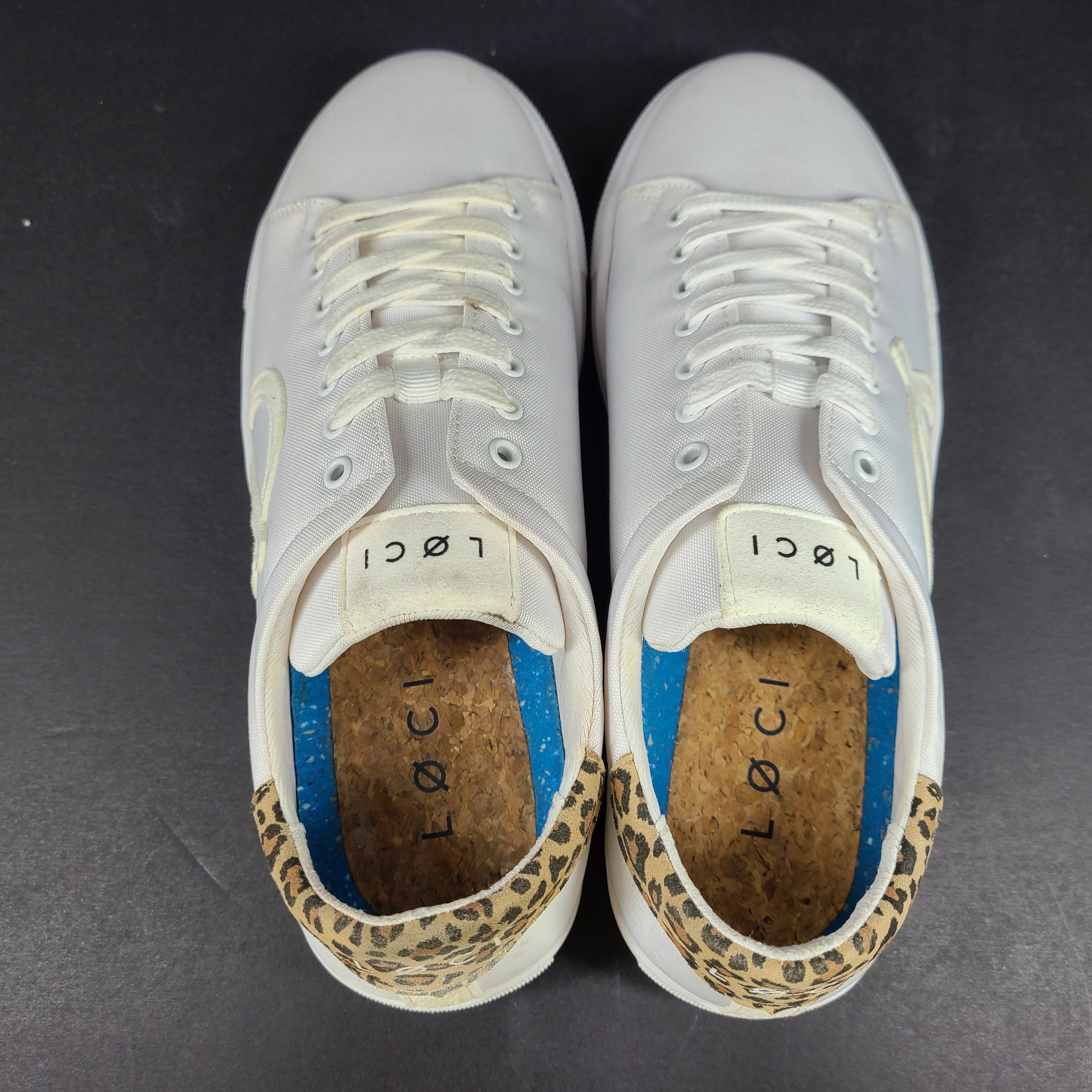 LOCI Women's Origin 9 Vegan Sneakers Stylist Ltd Edition White/Leopard 9 READ2