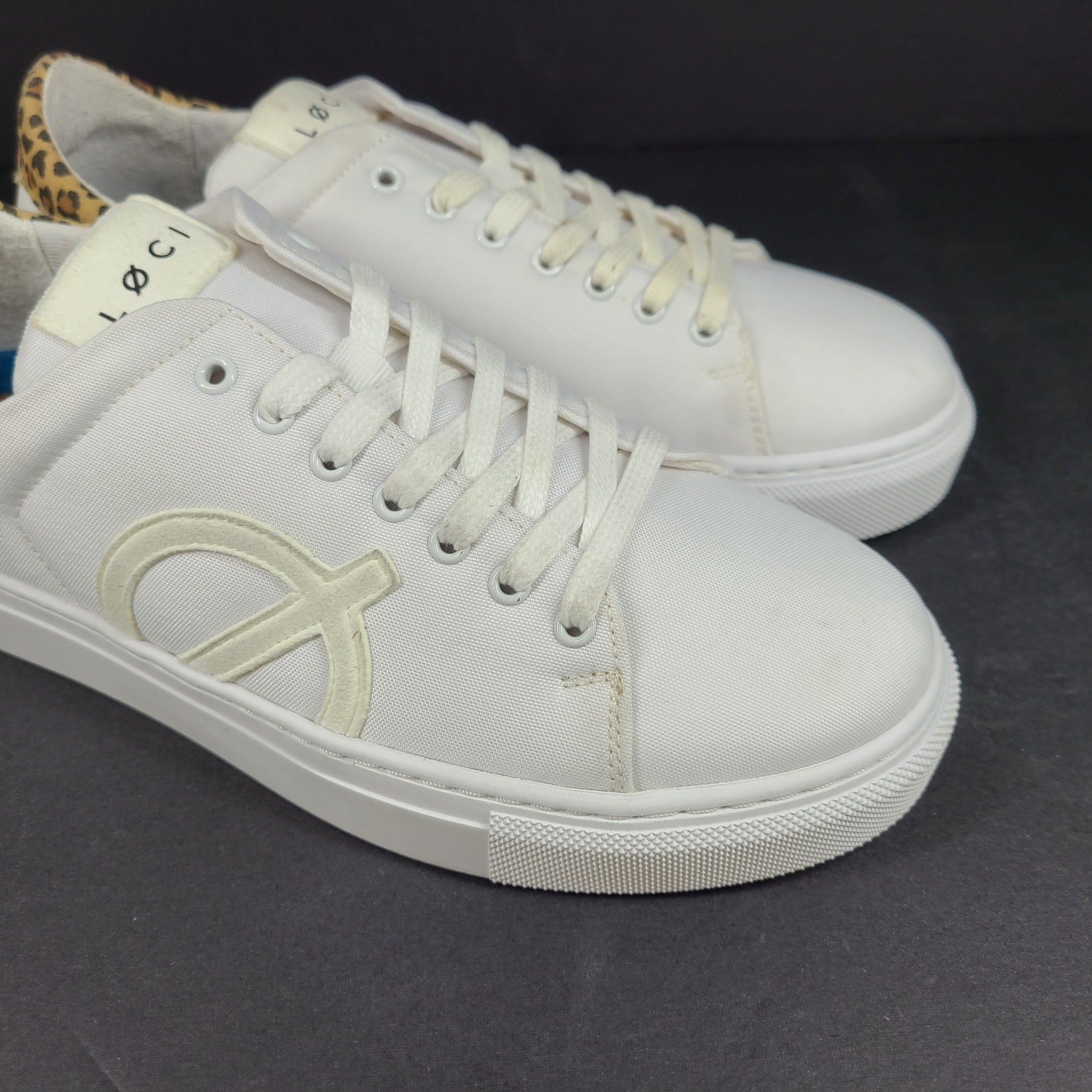 LOCI Women's Origin 9 Vegan Sneakers Stylist Ltd Edition White/Leopard 9 READ2