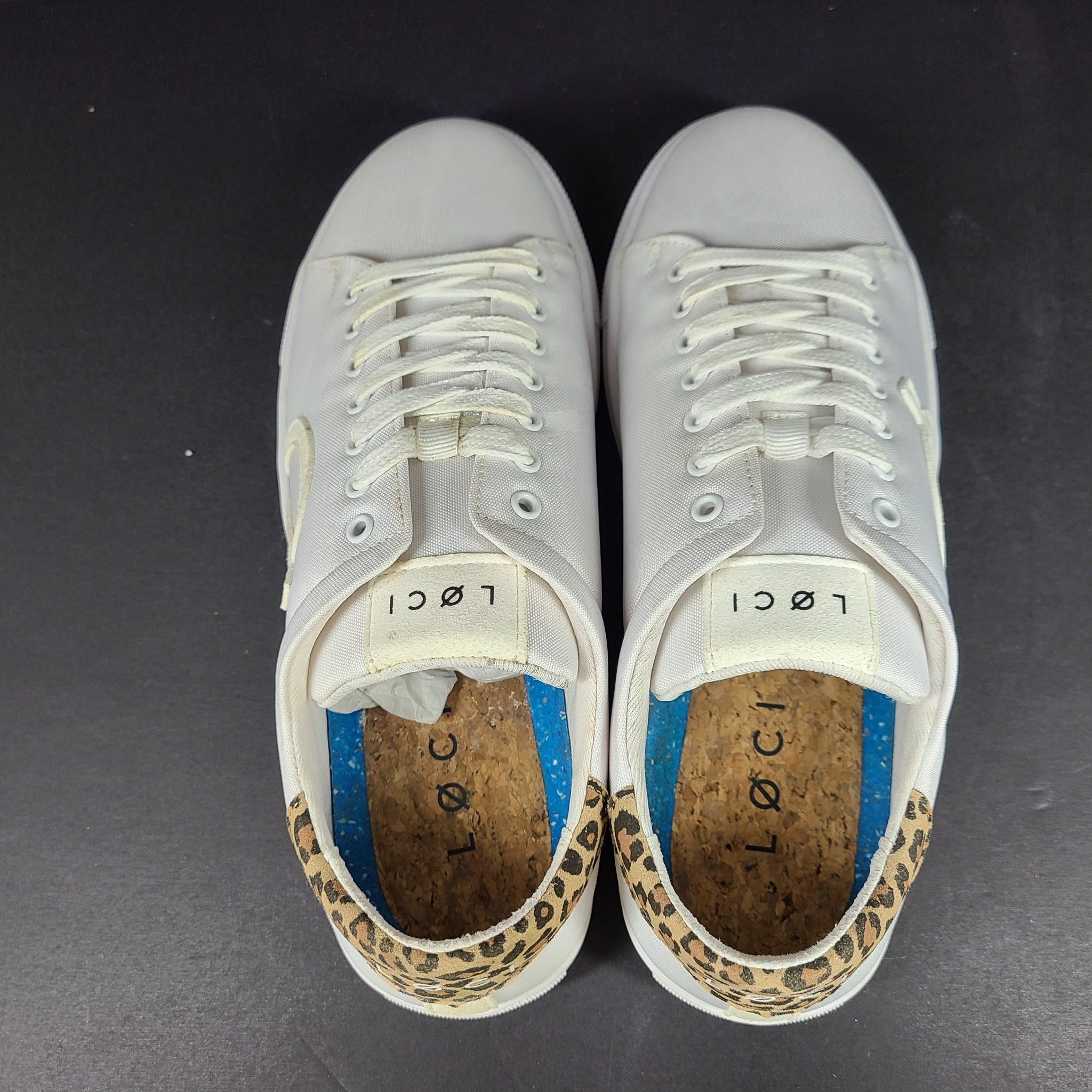 LOCI Women's Origin 9 Vegan Sneakers Stylist Ltd Edition White/Leopard 9 READ