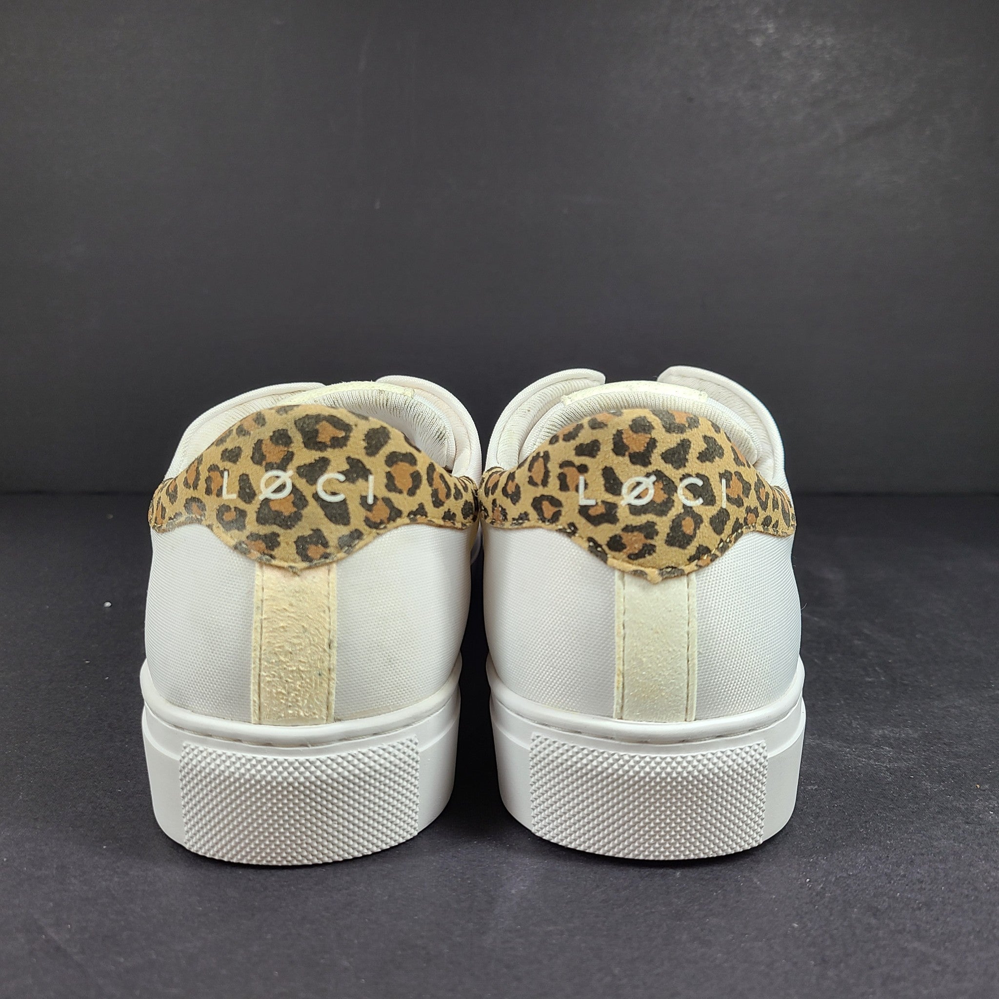 LOCI Women's Origin 9 Vegan Sneakers Stylist Ltd Edition White/Leopard 9 READ