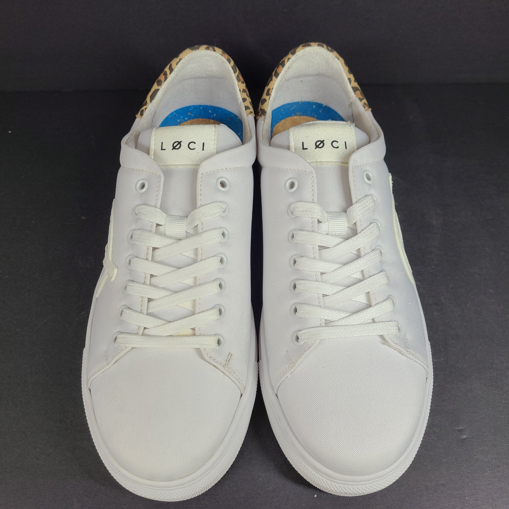 LOCI Women's Origin 9 Vegan Sneakers Stylist Ltd Edition White/Leopard 9 READ3