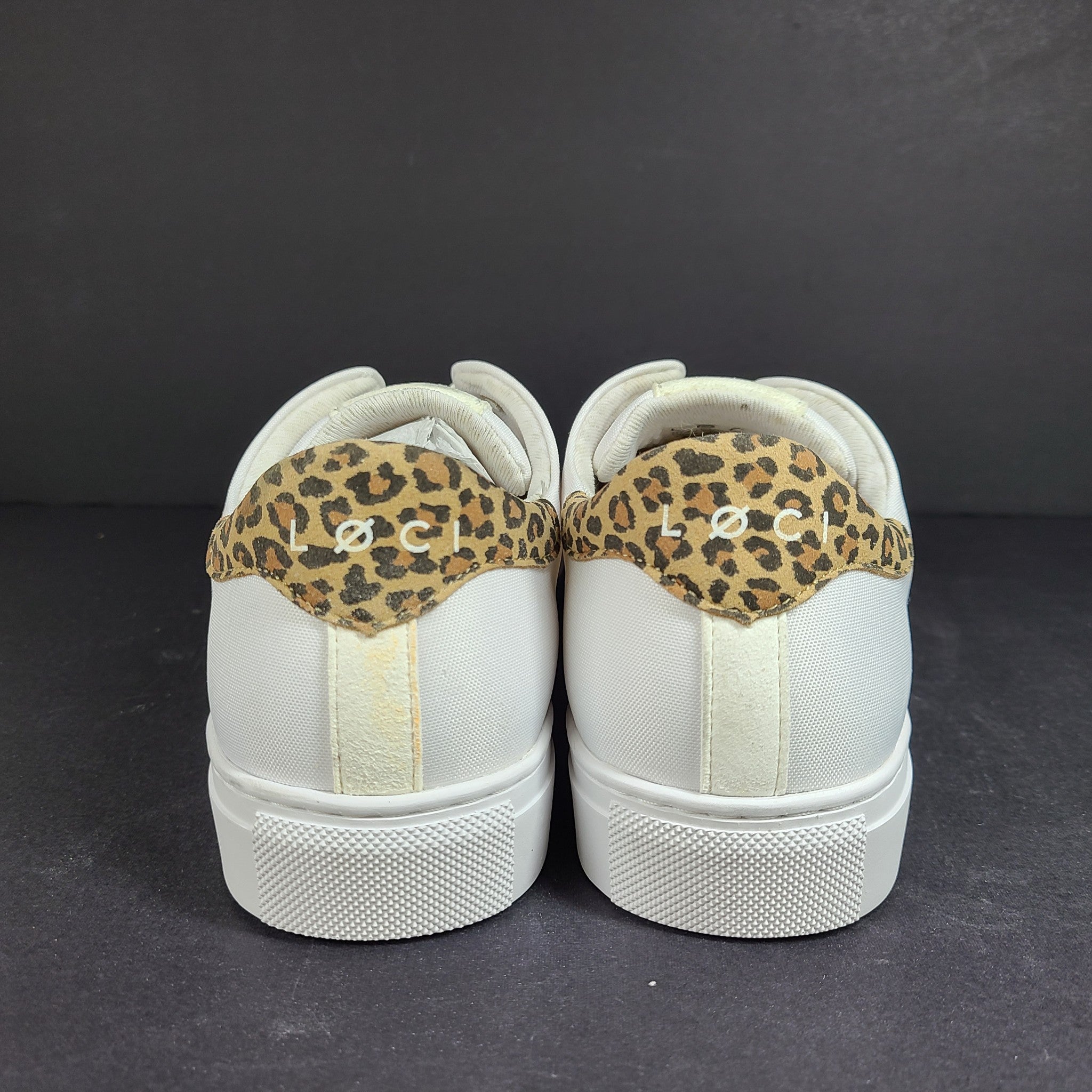 LOCI Women's Origin 9 Vegan Sneakers Stylist Ltd Edition White/Leopard 9 READ3