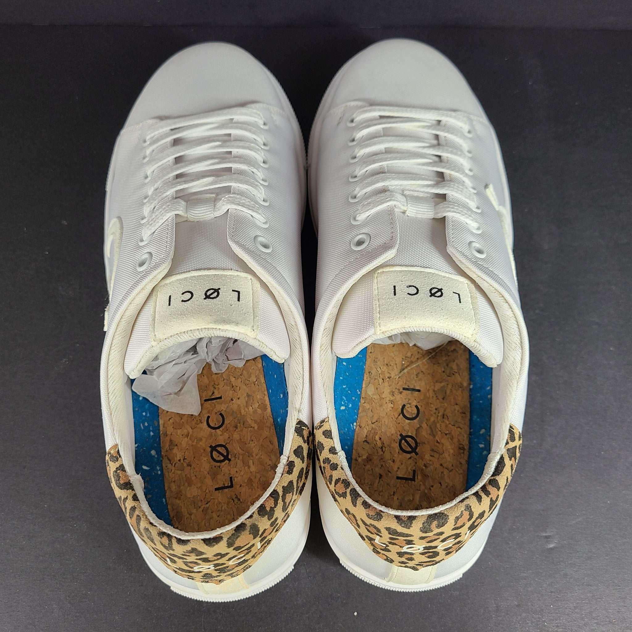 LOCI Women's Origin 9 Vegan Sneakers Stylist Ltd Edition White/Leopard 9 READ3