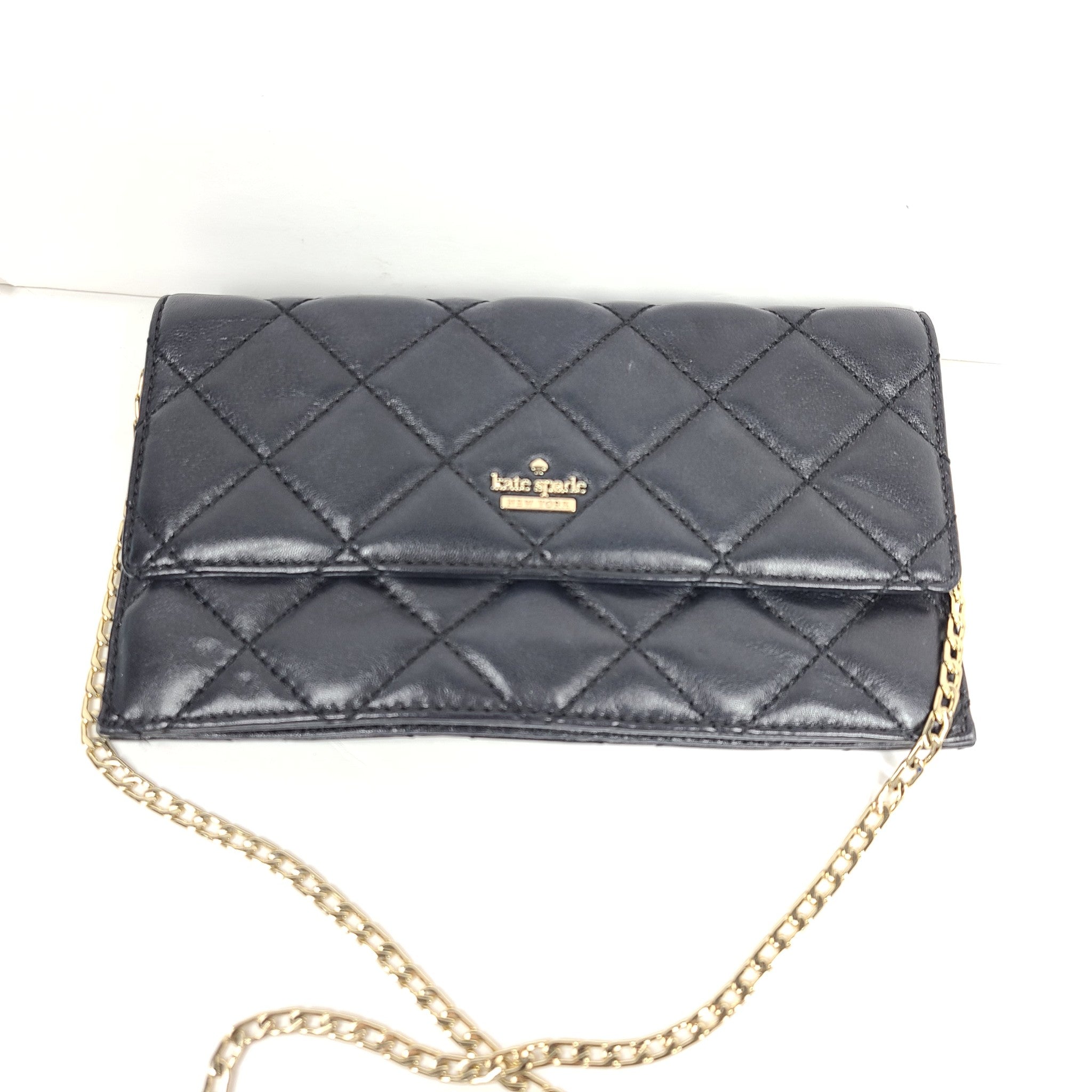 Kate Spade Emerson Place Brennan Black Quilted Leather Crossbody Clutch