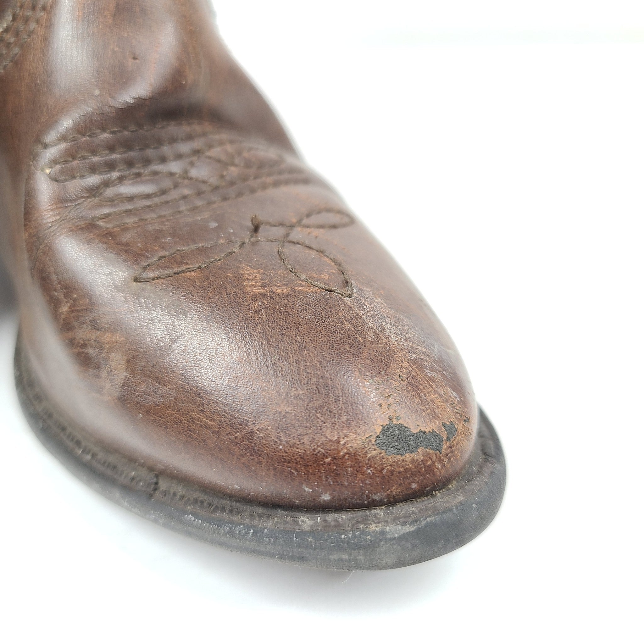 Nordstrom Kid's Western Cowboy Boots Farm Ranch Faux Leather Brown Sz 9