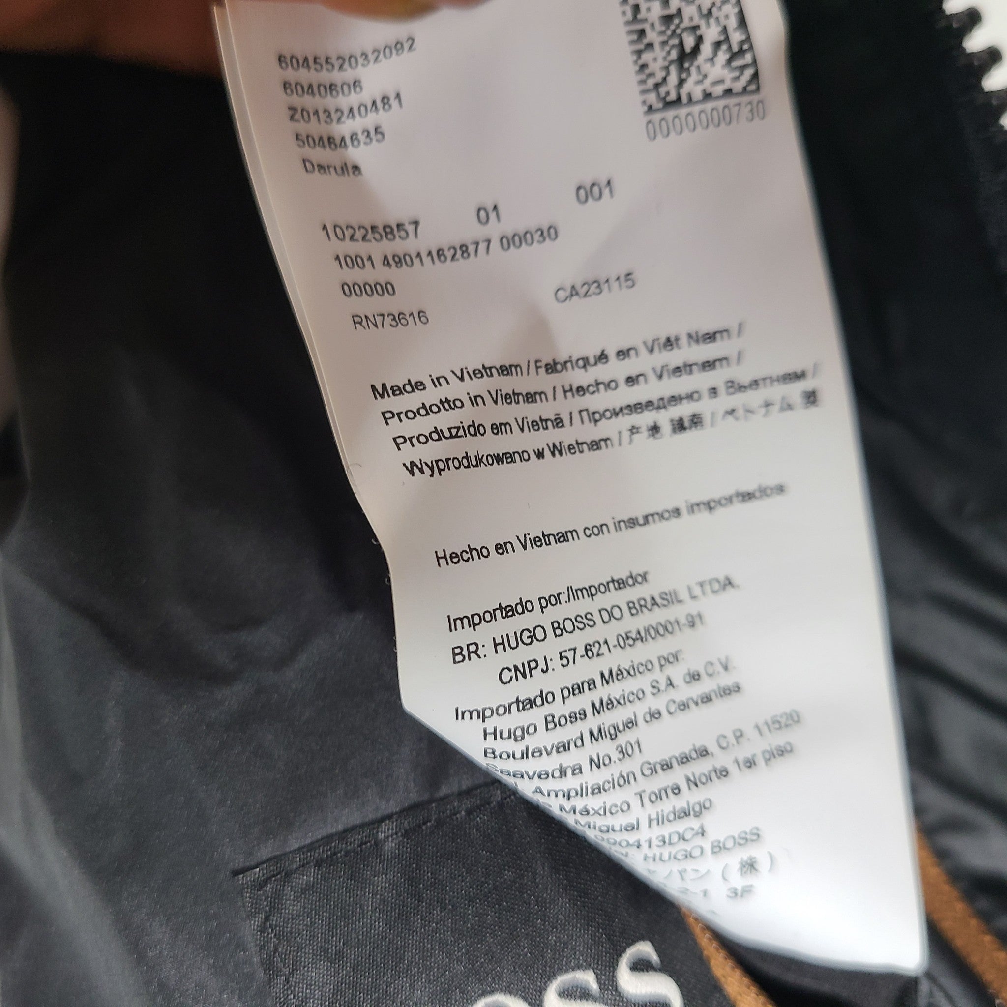 Hugo Boss Men's Darula Jacket Italian Wool Panel Detachable Hood Black 36R