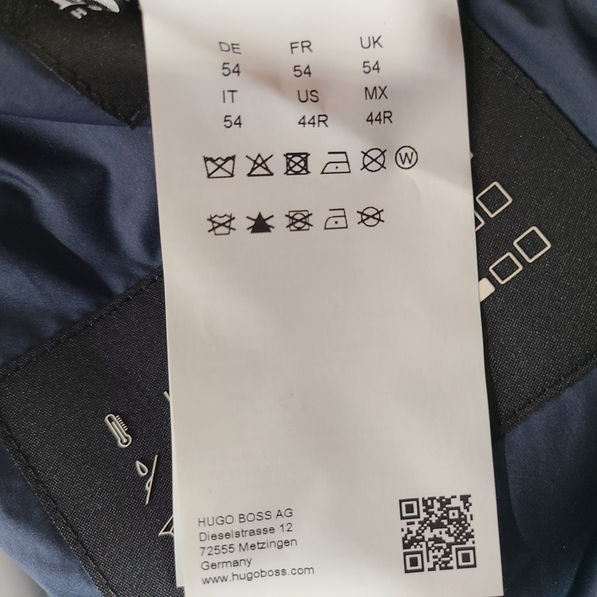 Hugo Boss Men's Darula Jacket Italian Wool Panel Detachable Hood Navy Blue 44R