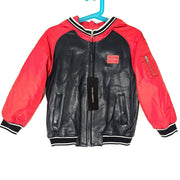 DOLCE & GABBANA D&G Kids' Mini Me Bi-material Jacket Red Black Leather Sz 10
