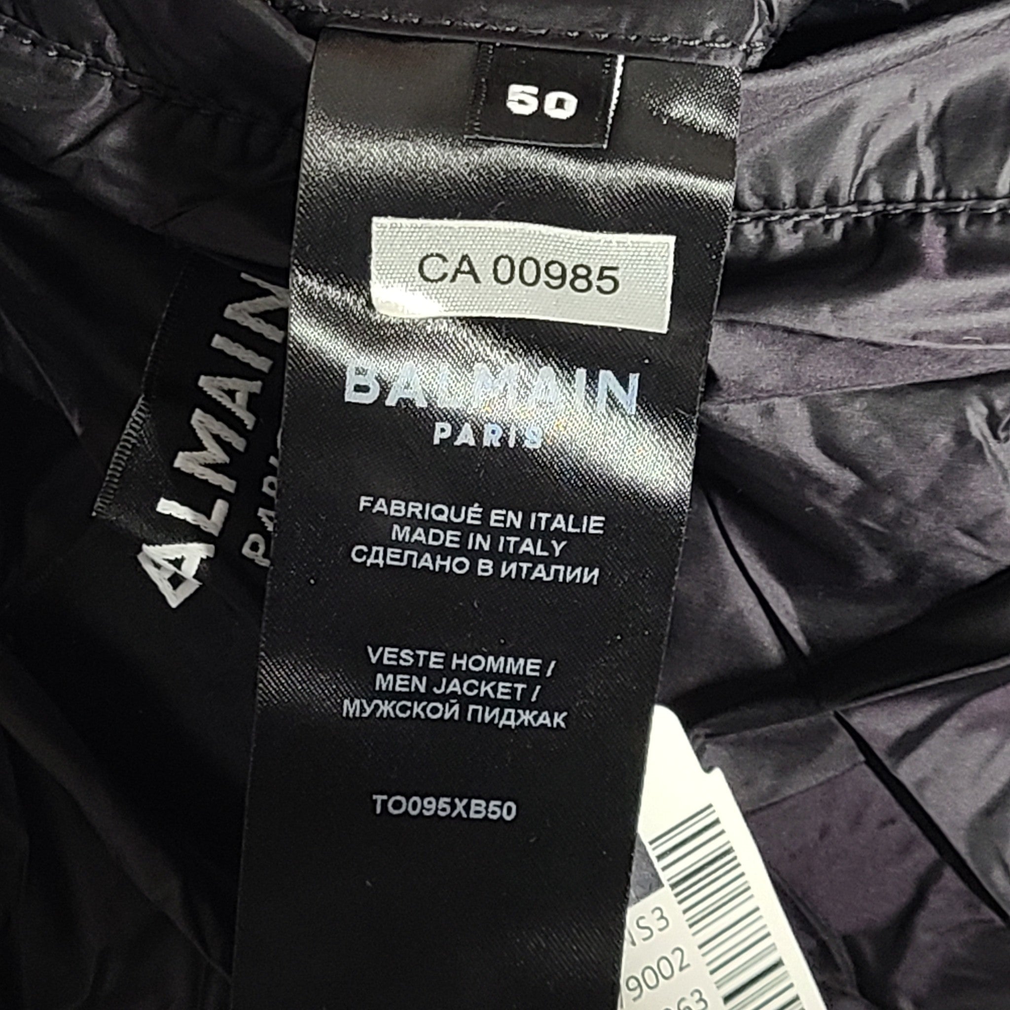 Balmain Men's Monogram Print Hooded Puffer Vest Black White Sz 40 / L