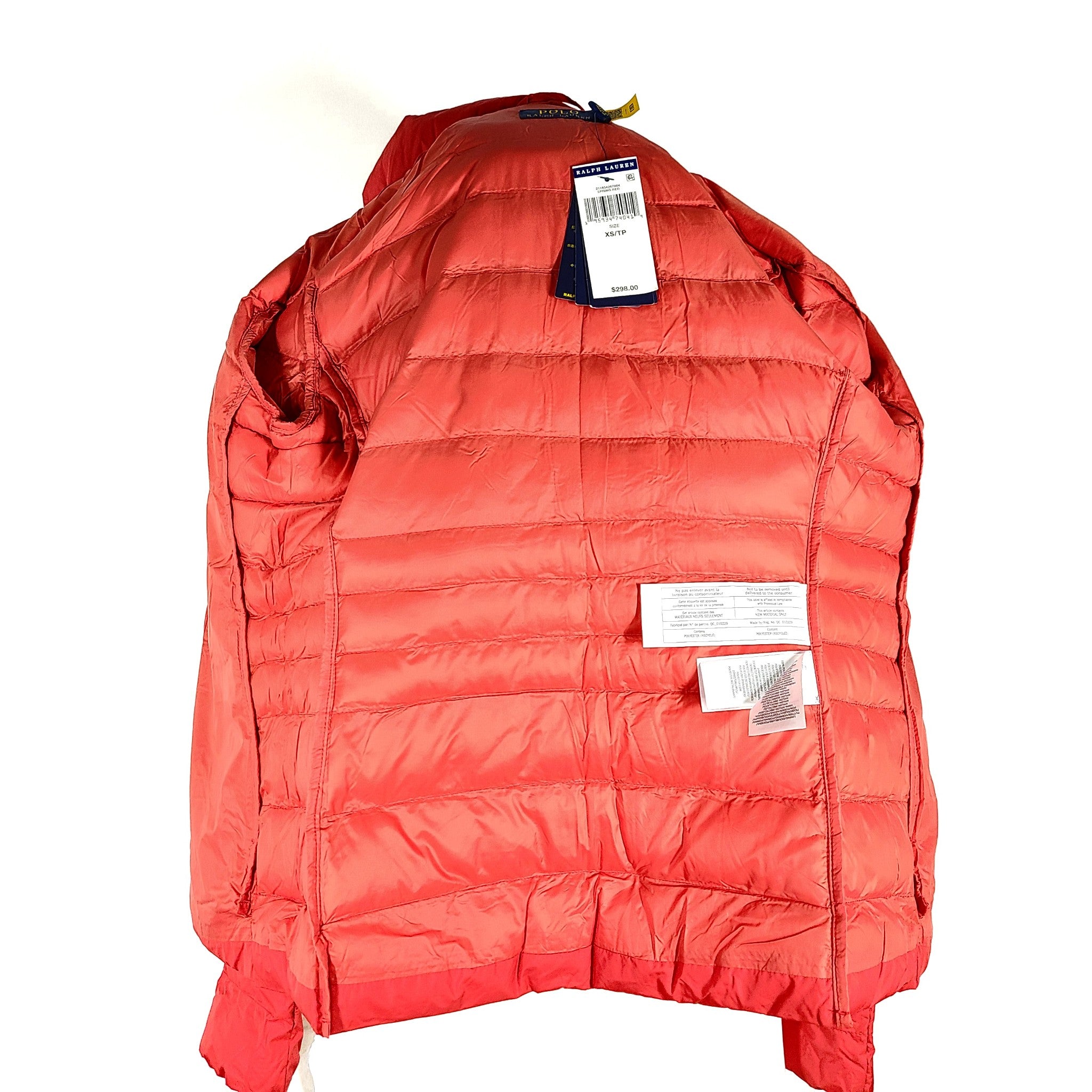 Polo Ralph Lauren Women's Puffer Insulated Jacket Packable Red Sz XS