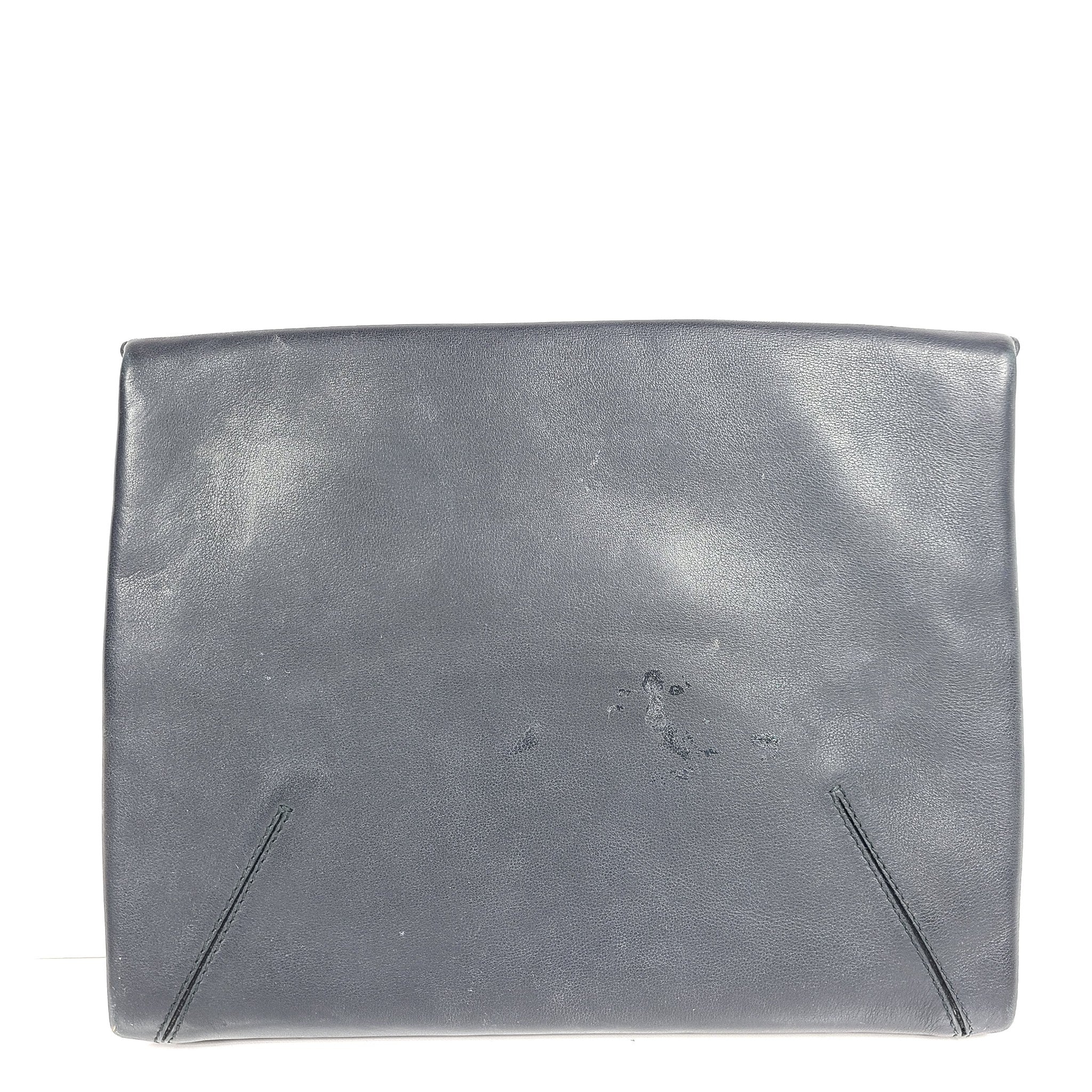 Christian Dior Envelope Clutch Black Lambskin Leather Silver Hardware READ