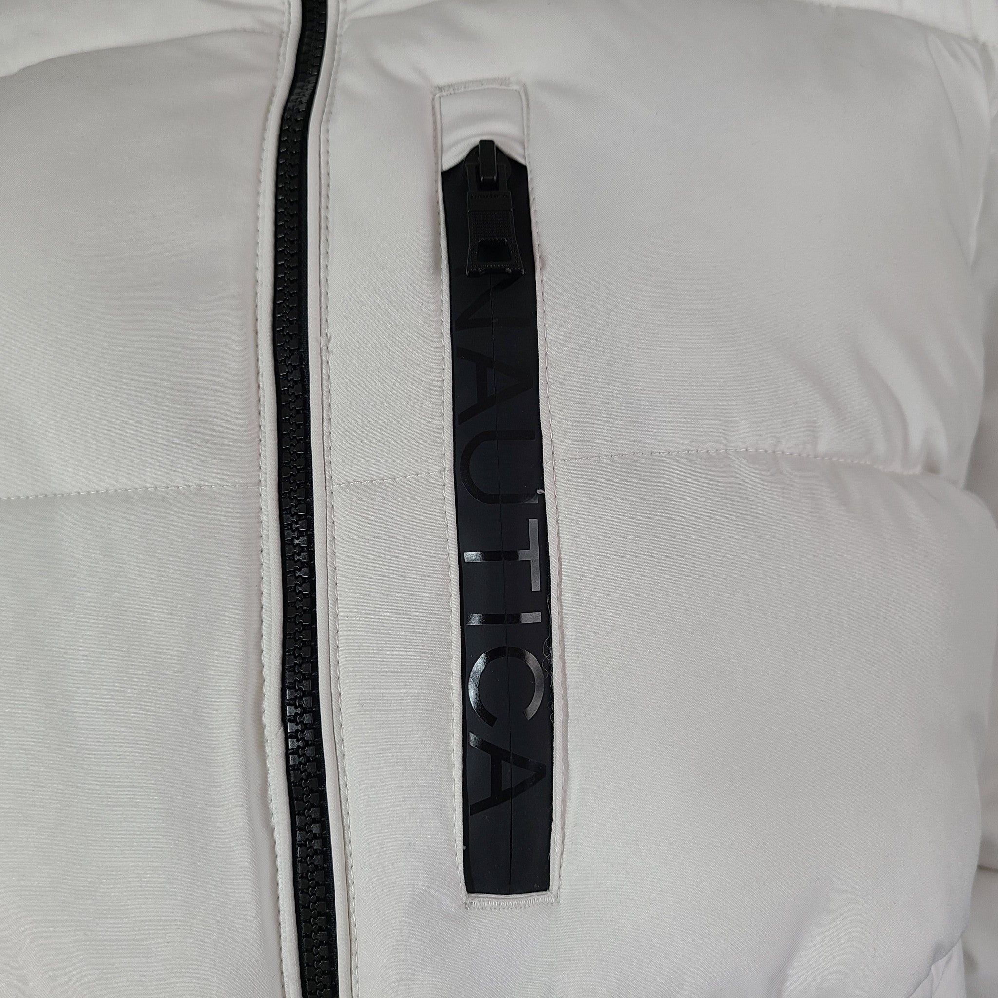 Nautica Women's Faux Fur Trim Hooded Warm Puffer Jacket Coat White Sz M