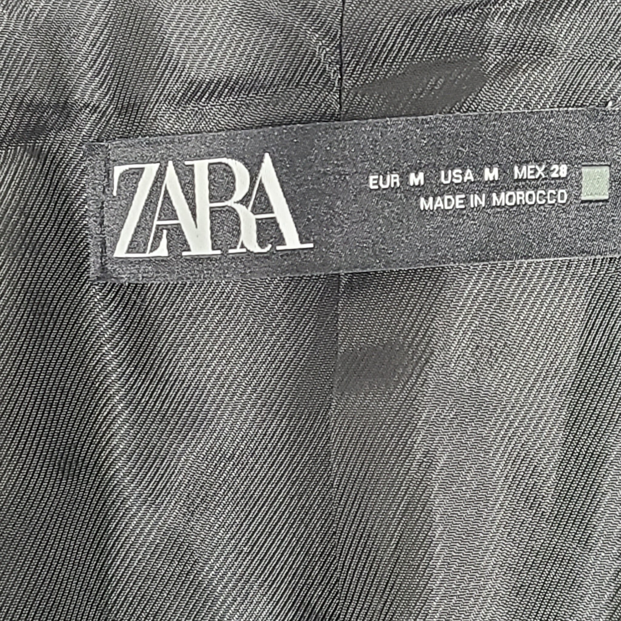 Zara Women's Textured Weave Blazer Jacket 3528/273/800 Black Sz M