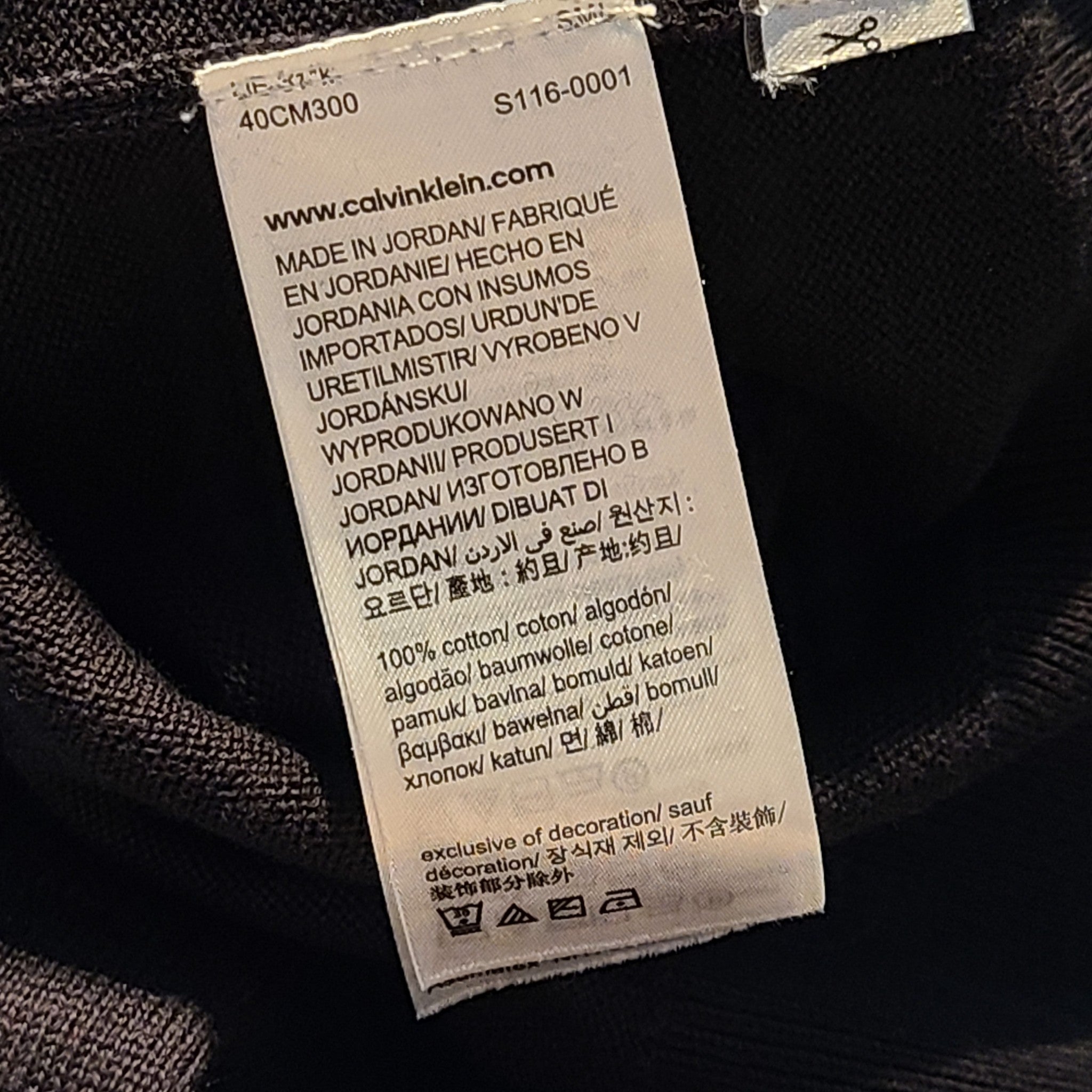 Calvin Klein Men's Supima Cotton Solid Monogram Logo Sweater Black S