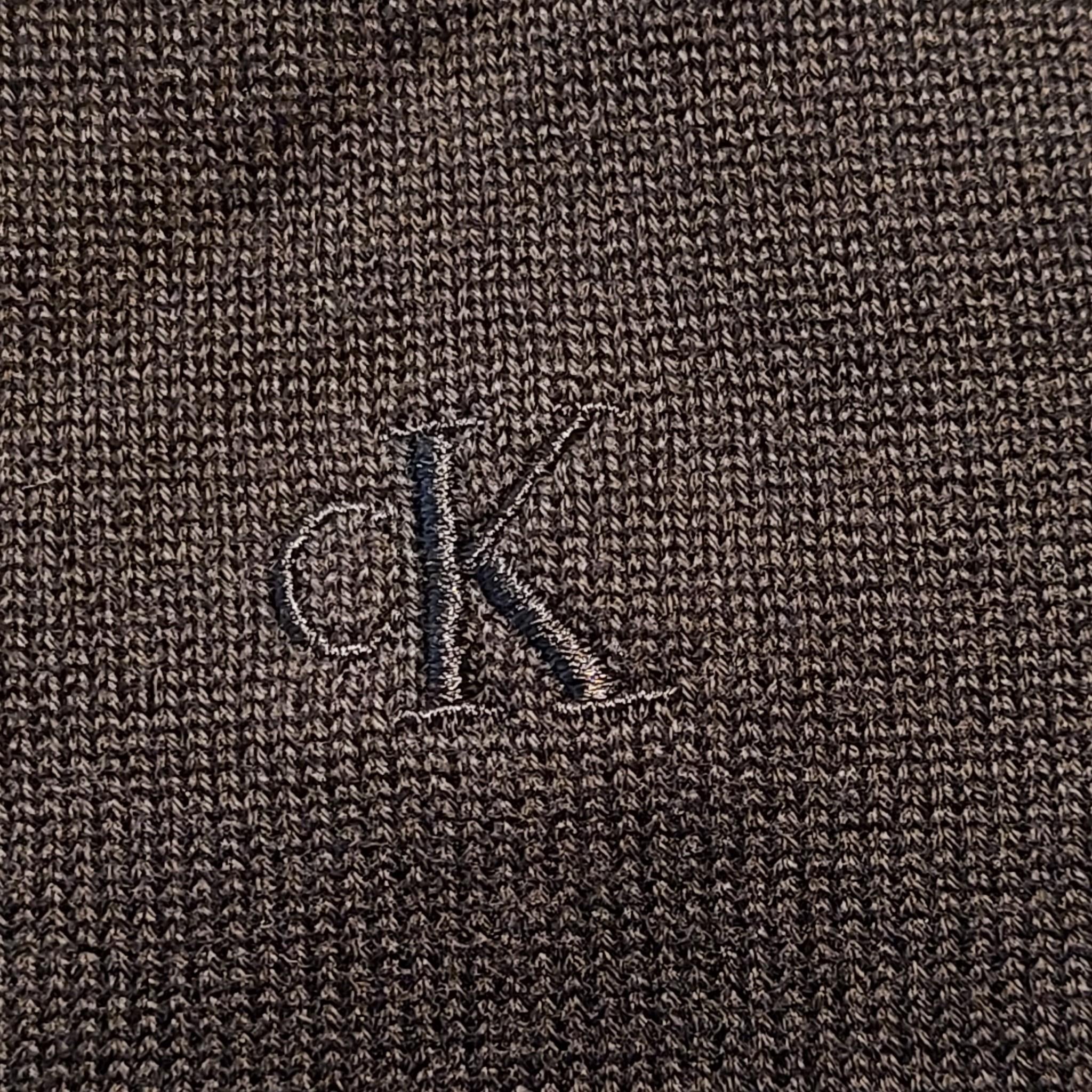 Calvin Klein Men's Supima Cotton Solid Monogram Logo Sweater Black S