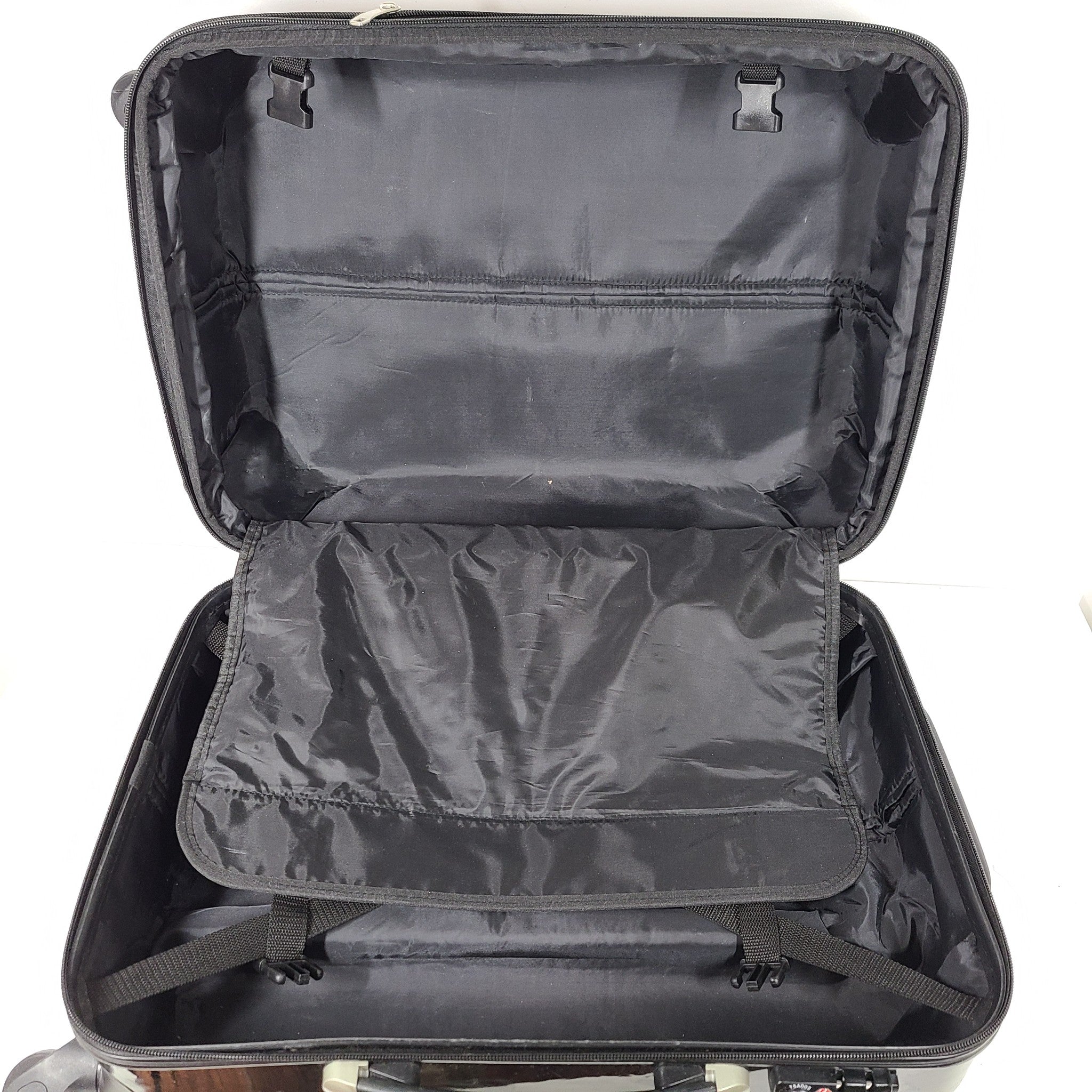 24" Expandable Spinner Check In Luggage Hardshell Locking Black