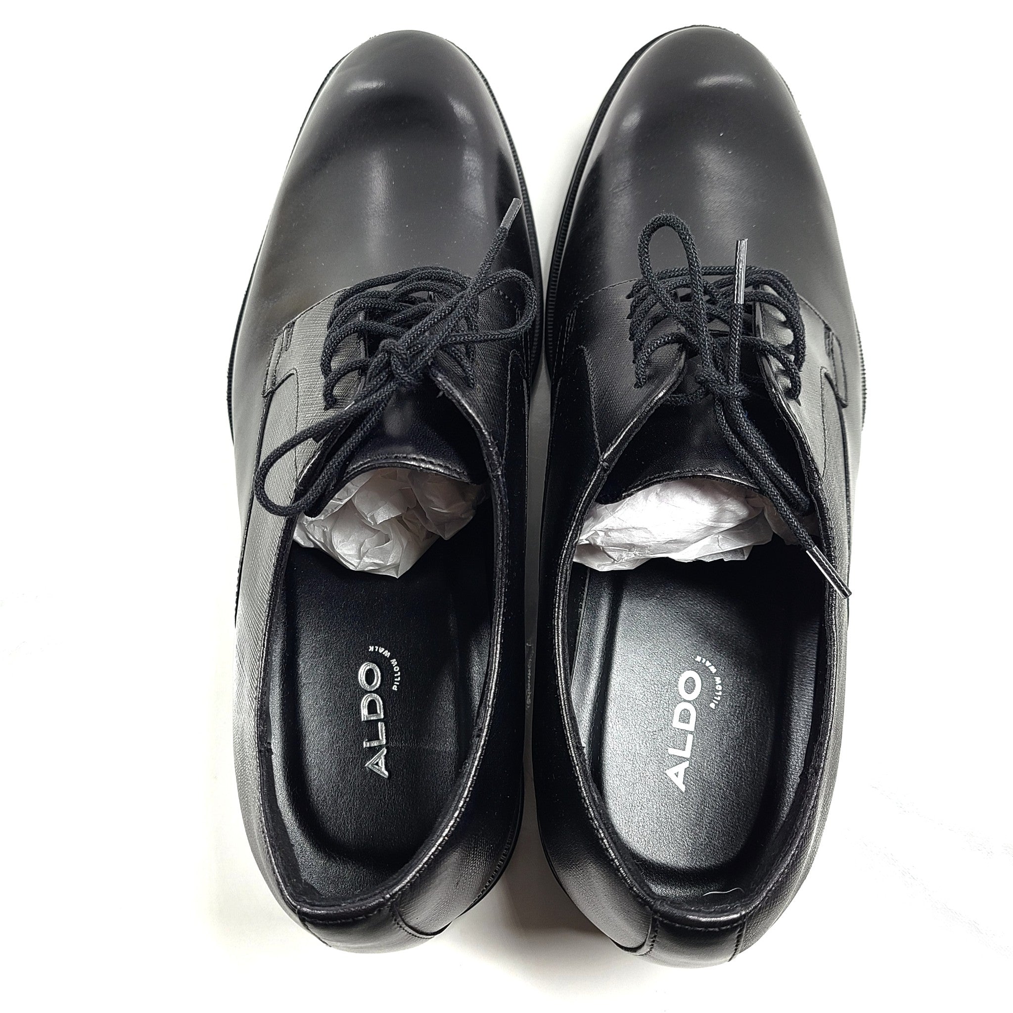 Aldo Heathcliff Oxford Derby Dress Shoes Comfort Padded Black Leather US Size 10