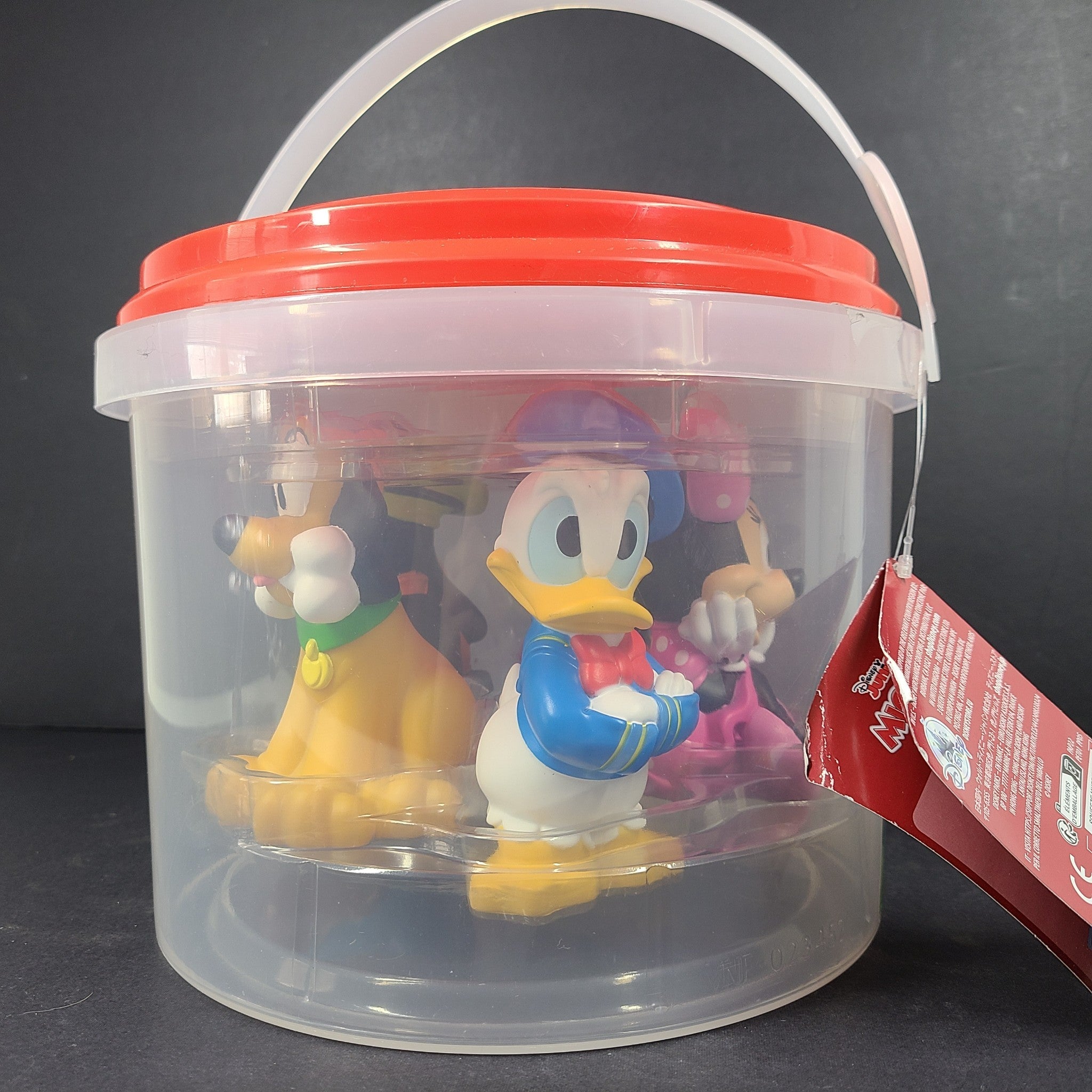 7 Pc Set Disney Mickey Mouse and Friends Bath Set with Bucket and Strainer Top