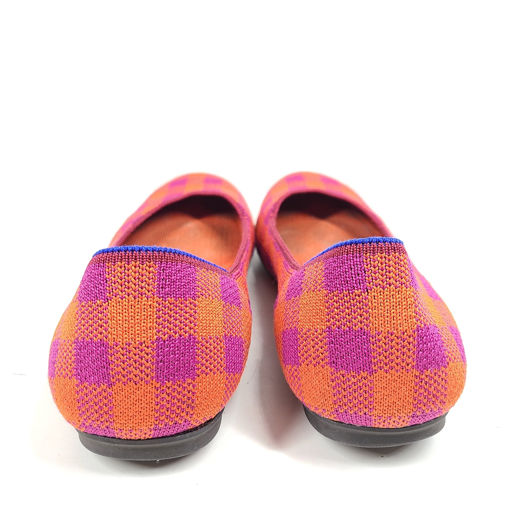 Rothy‘s Pomegranate Gingham Ballet Flats Women's Moccasin Flats Fabric Sz 8
